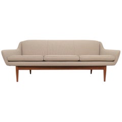 danish teak couch Midcentury Scandinavian Danish Modern Teak Upholstered Sofa