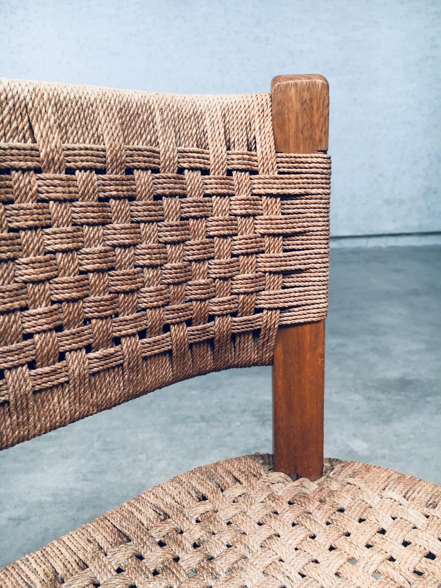Chaise d'appoint en corde, design scandinave du milieu du siècle, Suède, années 1960 en vente 8