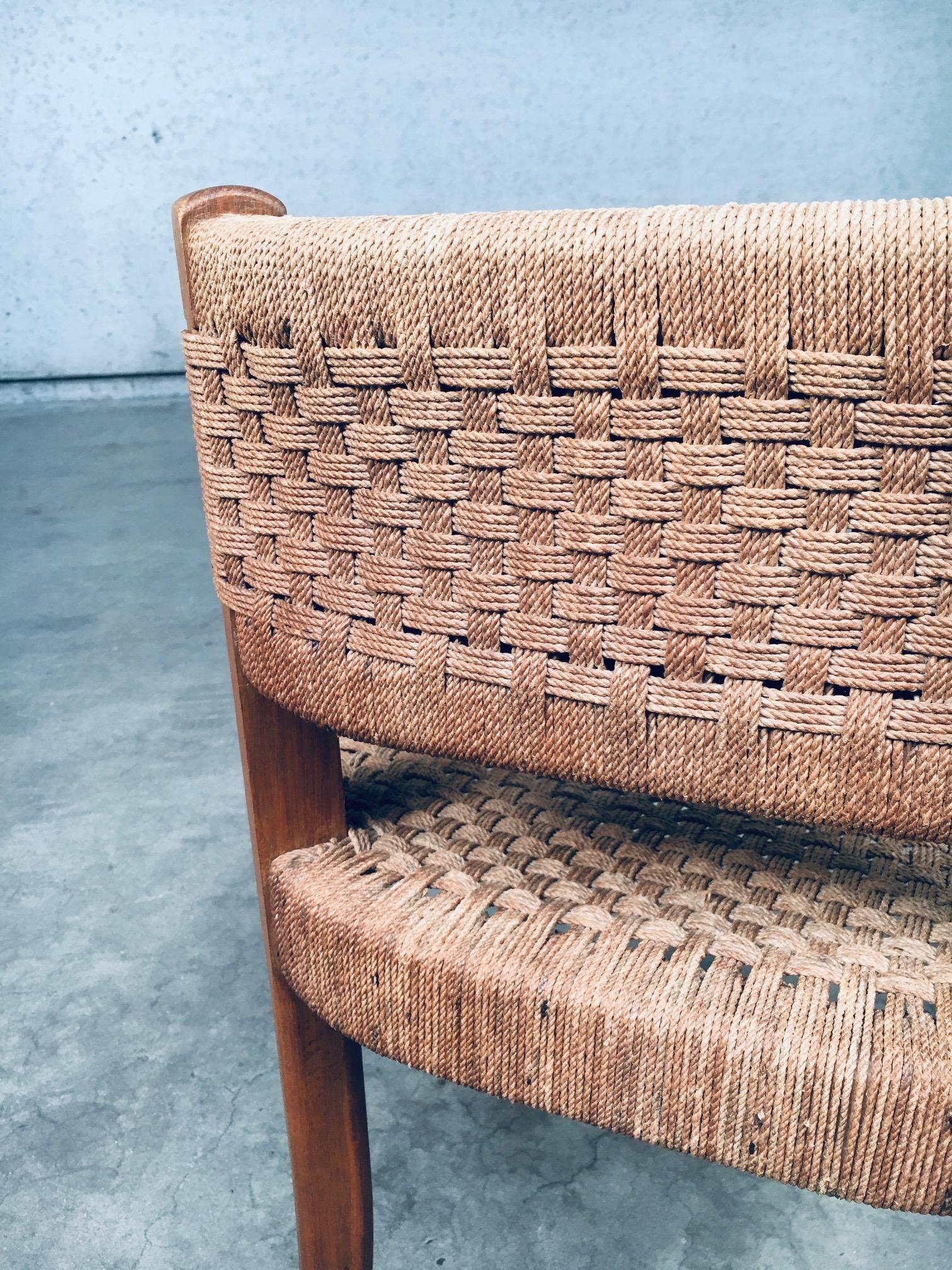 Chaise d'appoint en corde, design scandinave du milieu du siècle, Suède, années 1960 en vente 11