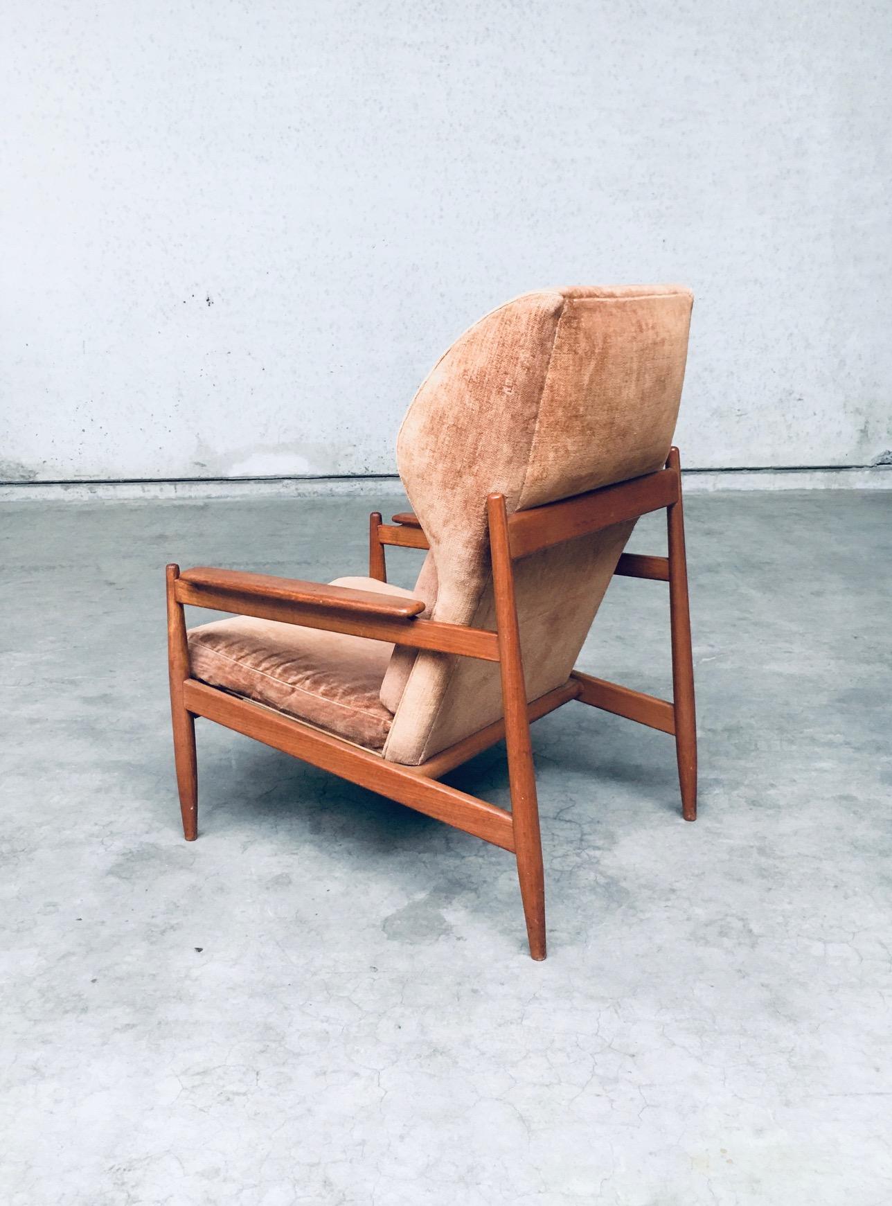 Chaise longue à dossier en forme d'aile, design scandinave du milieu du siècle, Danemark, années 1960 en vente 6