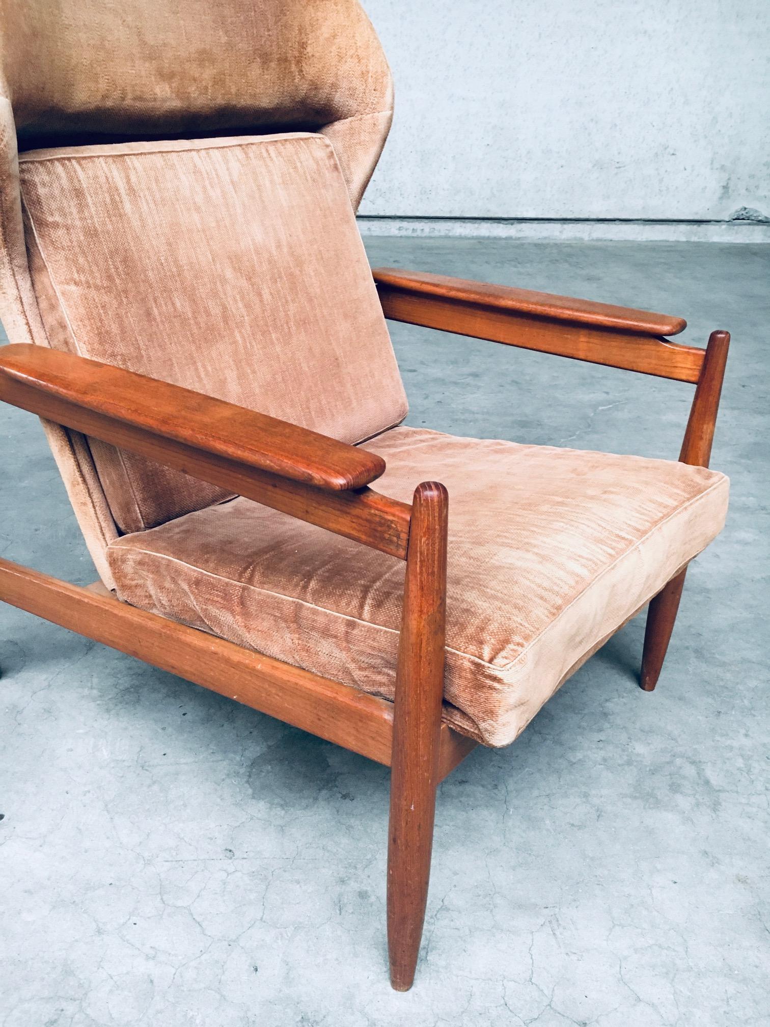 Mid-Century Scandinavian Design Wingback Lounge Chair Set, Denmark, 1960s For Sale 8