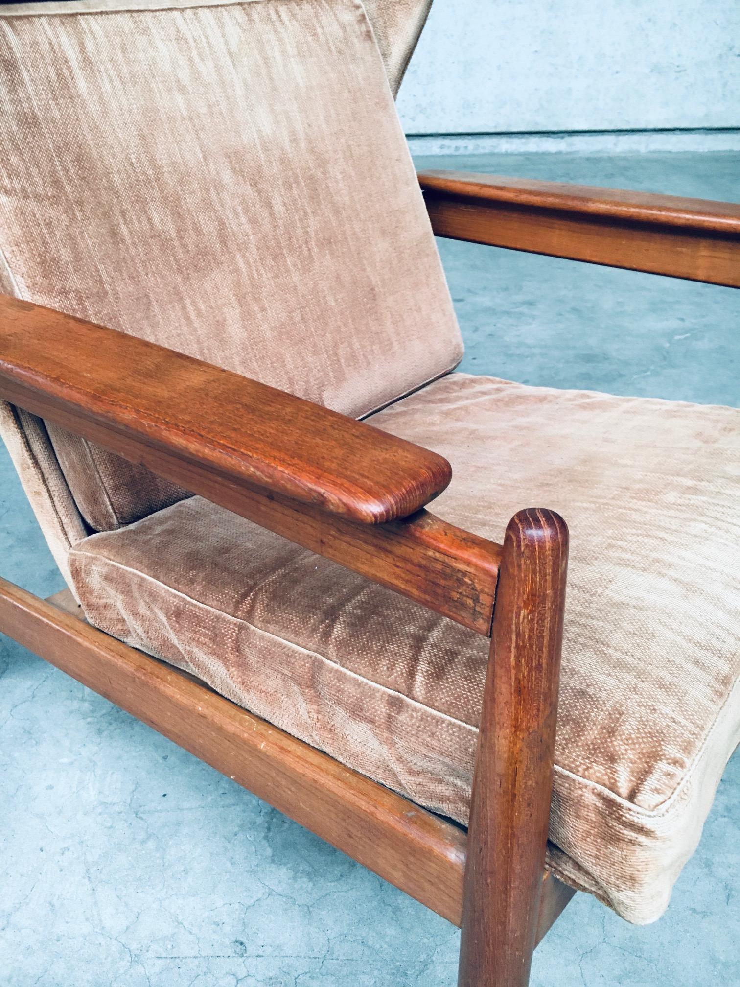 Chaise longue à dossier en forme d'aile, design scandinave du milieu du siècle, Danemark, années 1960 en vente 10