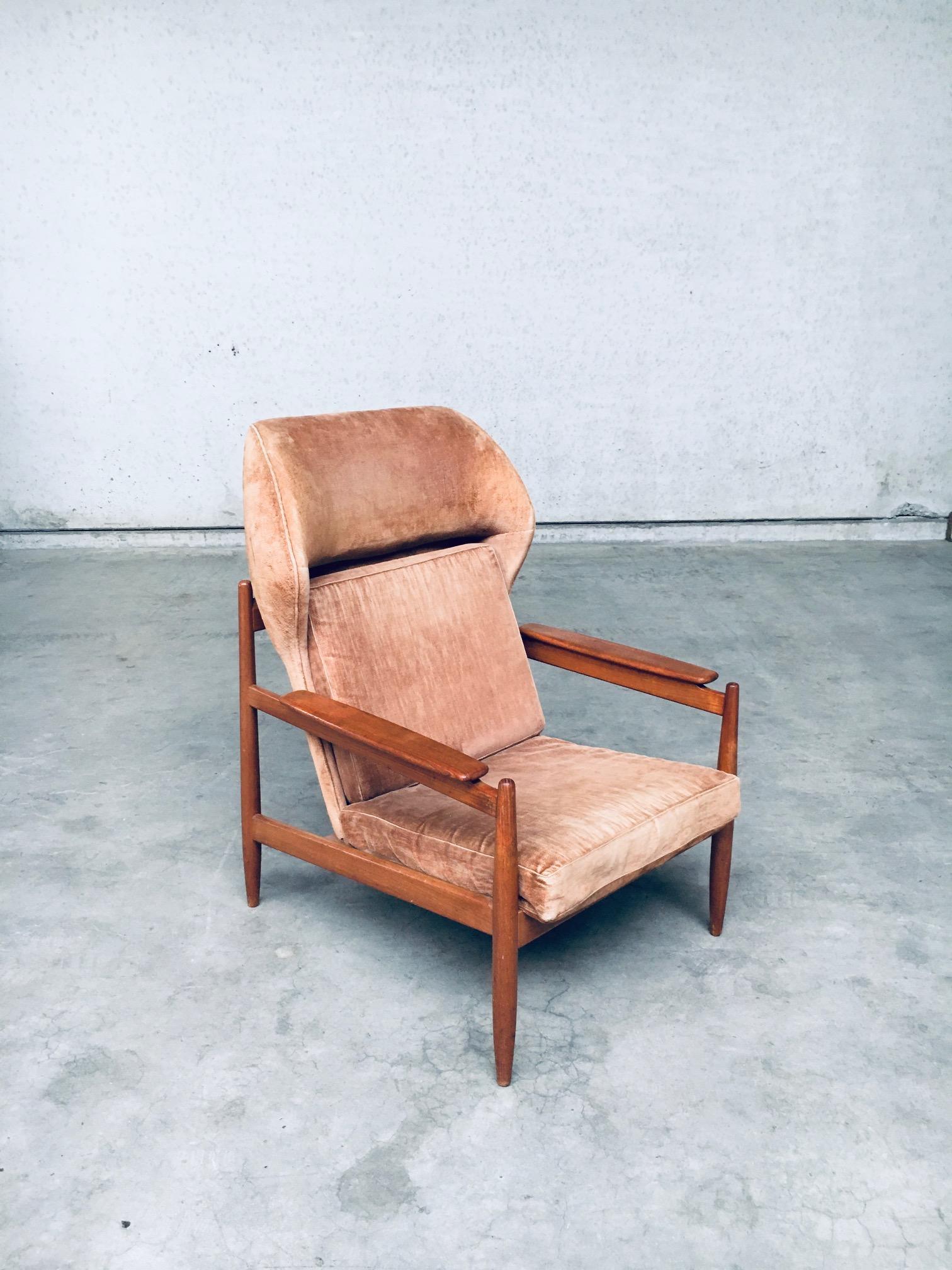 Chaise longue à dossier en forme d'aile, design scandinave du milieu du siècle, Danemark, années 1960 en vente 2