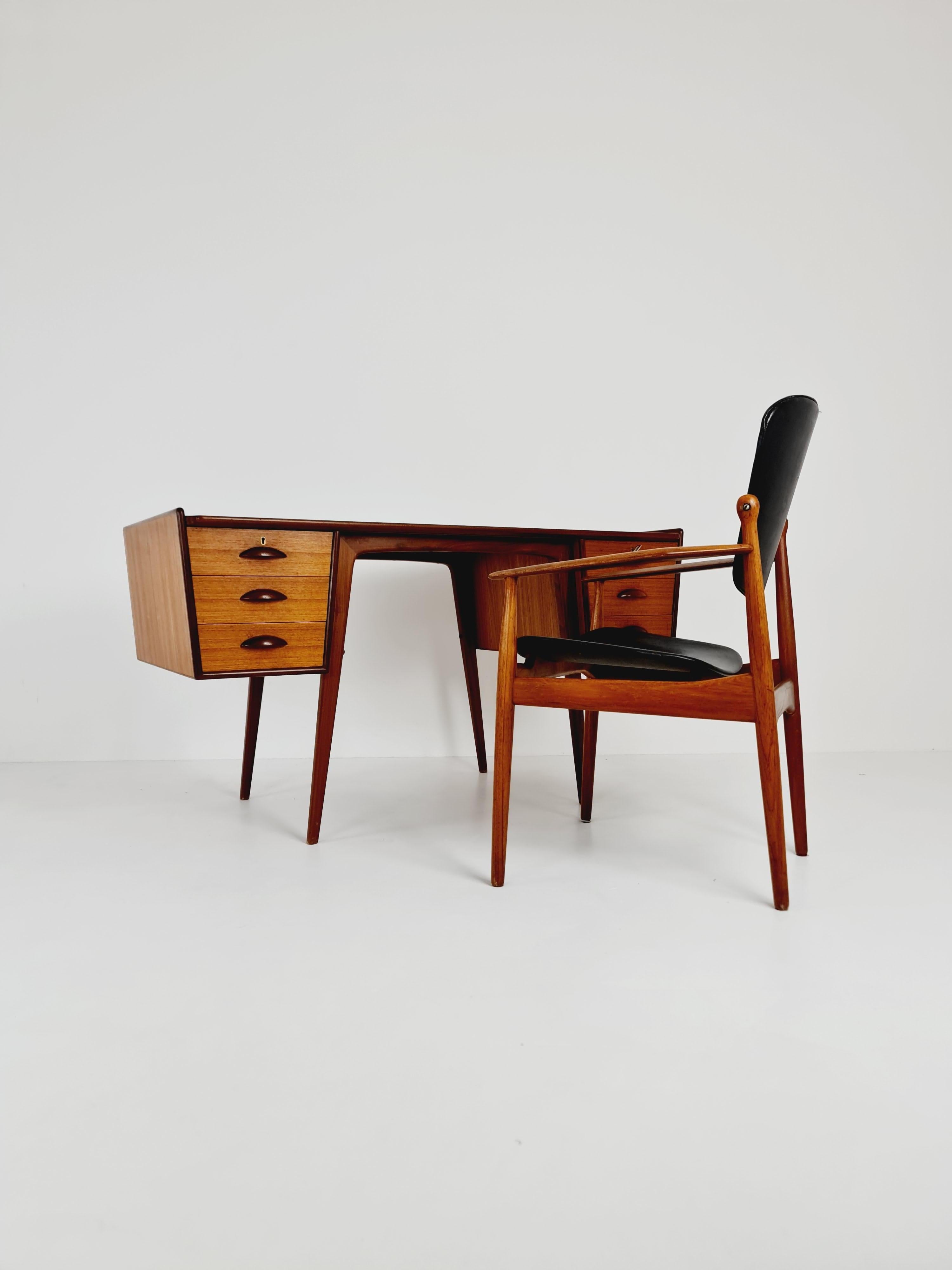 Scandinavian Modern Midcentury Scandinavian Desk in Teak by Svante Skogh, 1960s For Sale