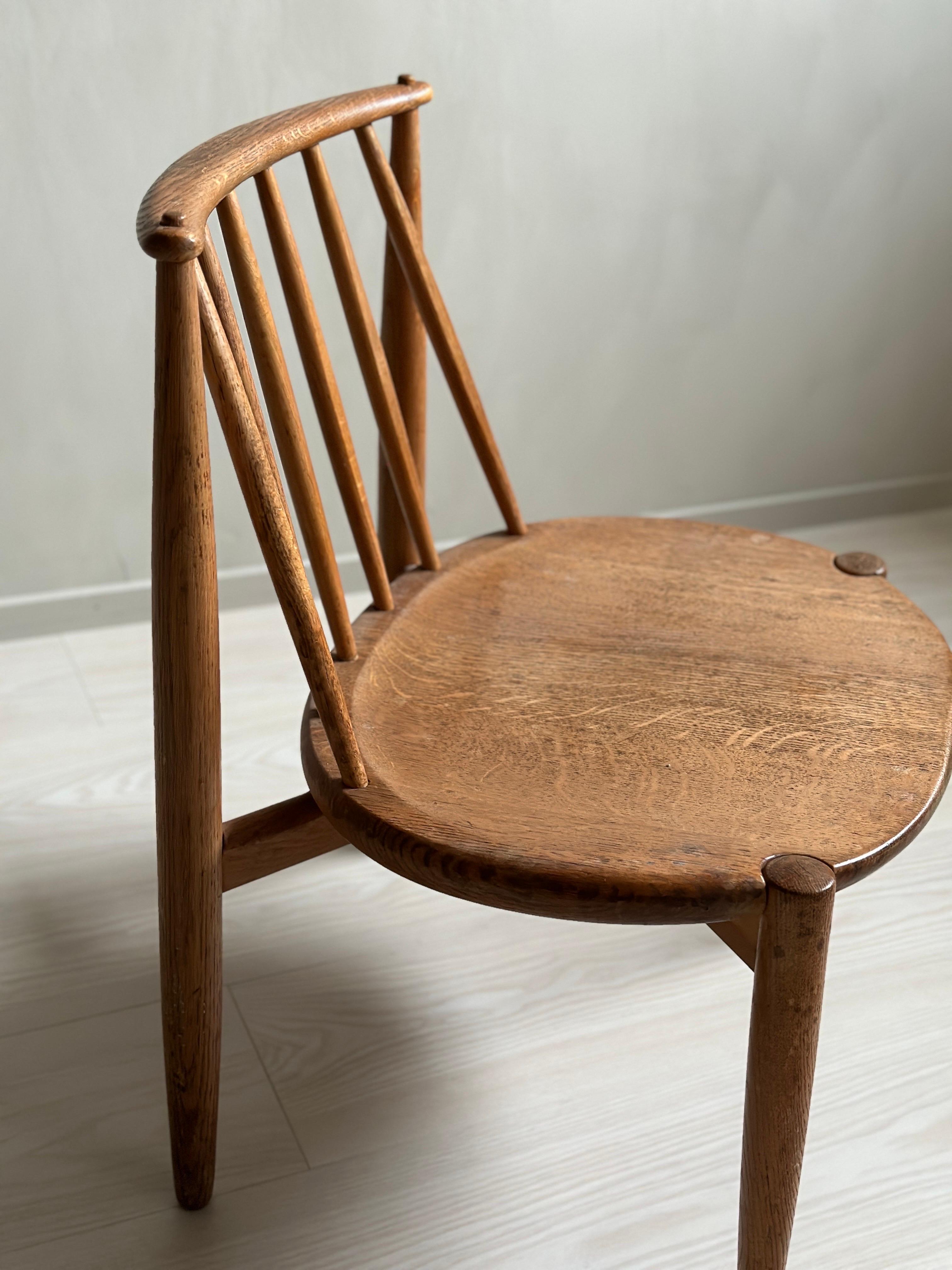Mid-Century Modern Mid-Century Scandinavian Fireplace Oak Chair, Bendt Winge for Aase Dreieri 1950s