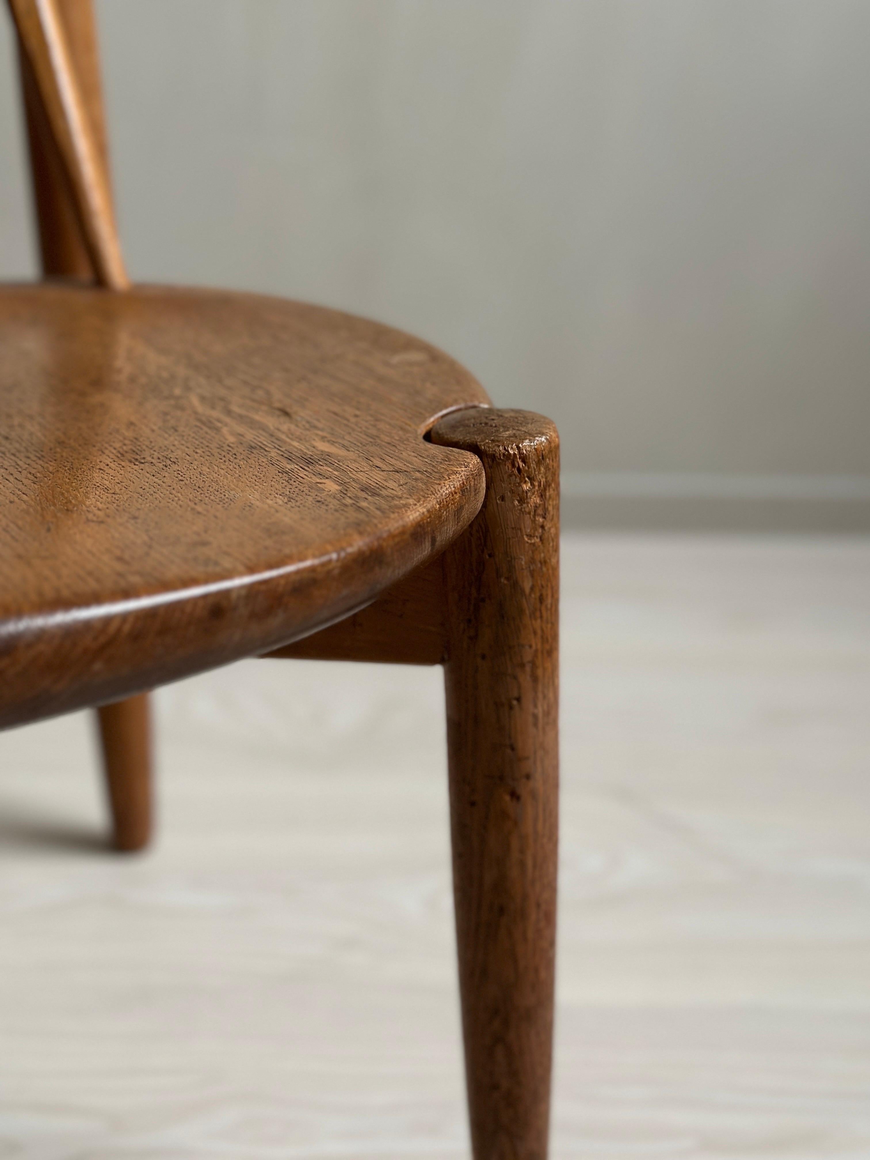 20th Century Mid-Century Scandinavian Fireplace Oak Chair, Bendt Winge for Aase Dreieri 1950s