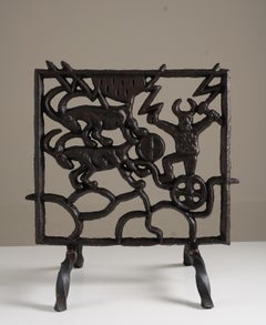 Pantalla de chimenea escandinava de mediados de siglo de Olle Hermansson