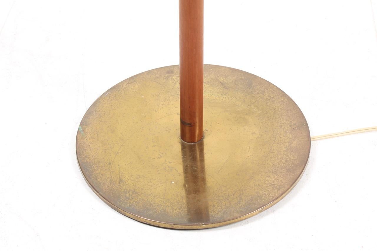 Scandinavian Modern Midcentury Scandinavian Floor Lamp in Teak and Brass