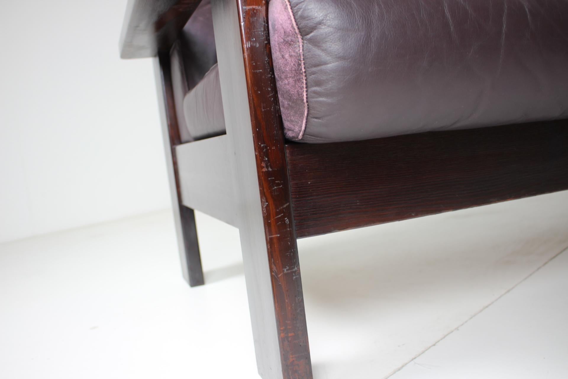 Midcentury Scandinavian Leather Sofa, 1960s 3