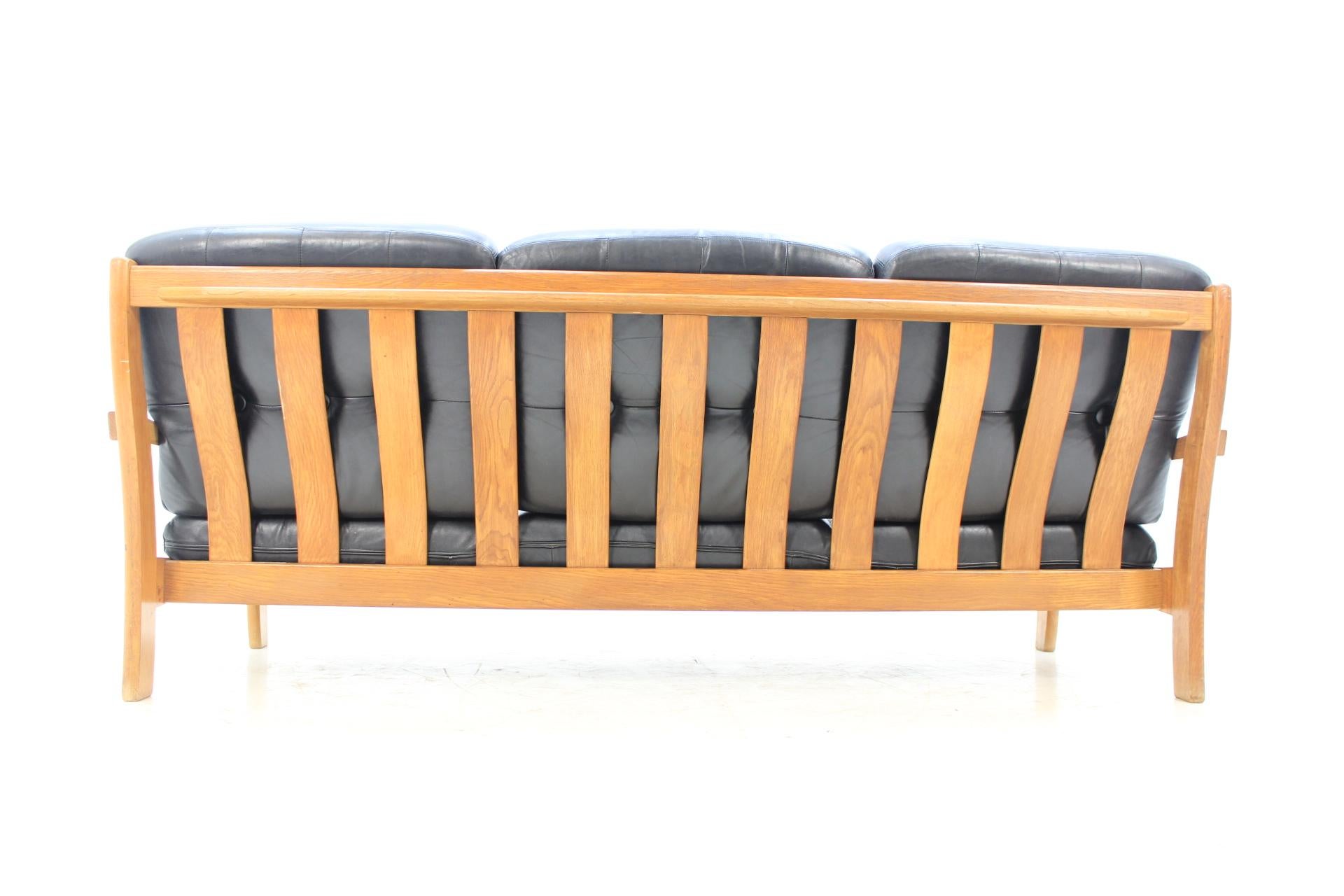 Mid-Century Modern Midcentury Scandinavian Leather Sofa, 1960s