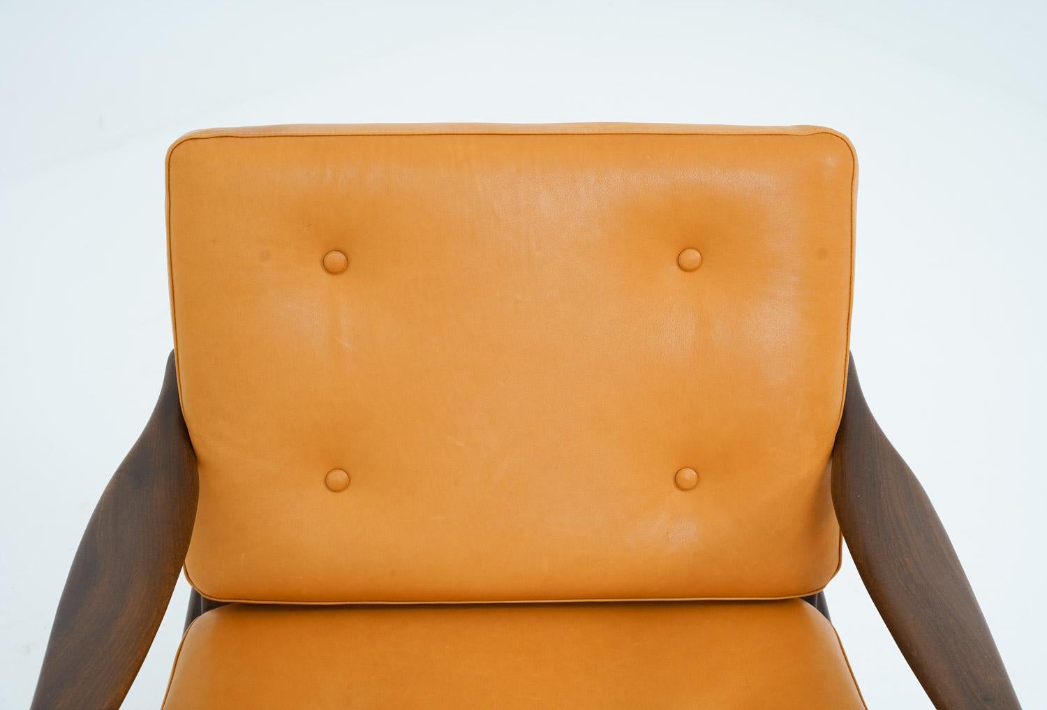 Leather Midcentury Scandinavian Lounge Chairs 