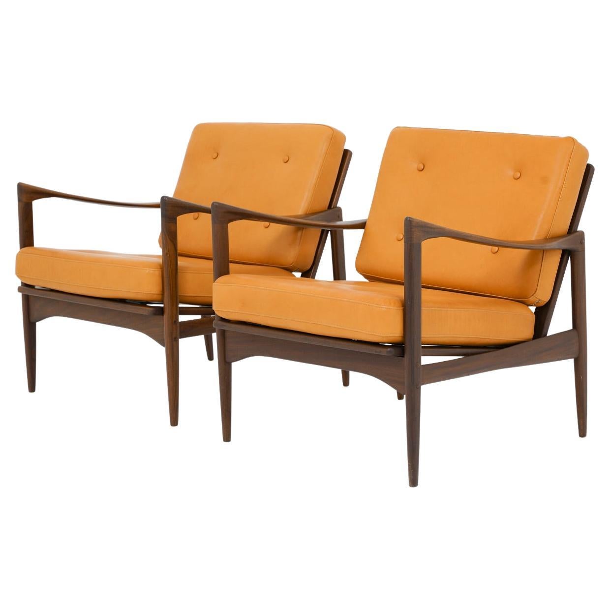 Midcentury Scandinavian Lounge Chairs "Kandidaten" by Ib Kofod Larsen