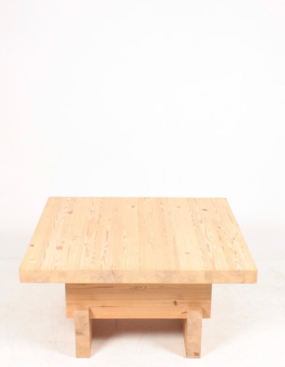 Swedish Midcentury Scandinavian Low Table in Solid Patinated Pine, 1950s