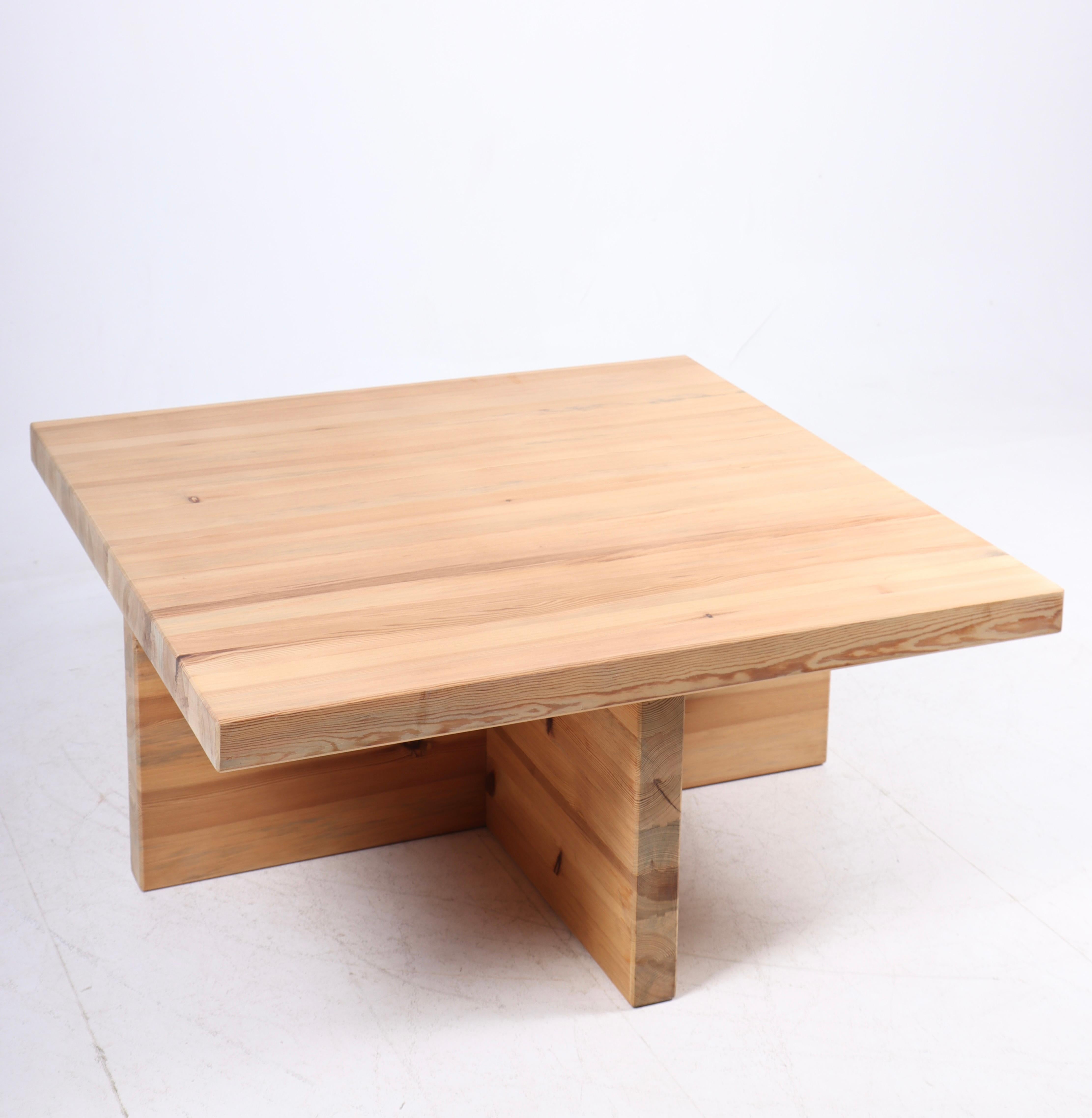 Scandinavian Modern Midcentury Scandinavian Low Table in Solid Patinated Pine by Sven Larsson, 1950s