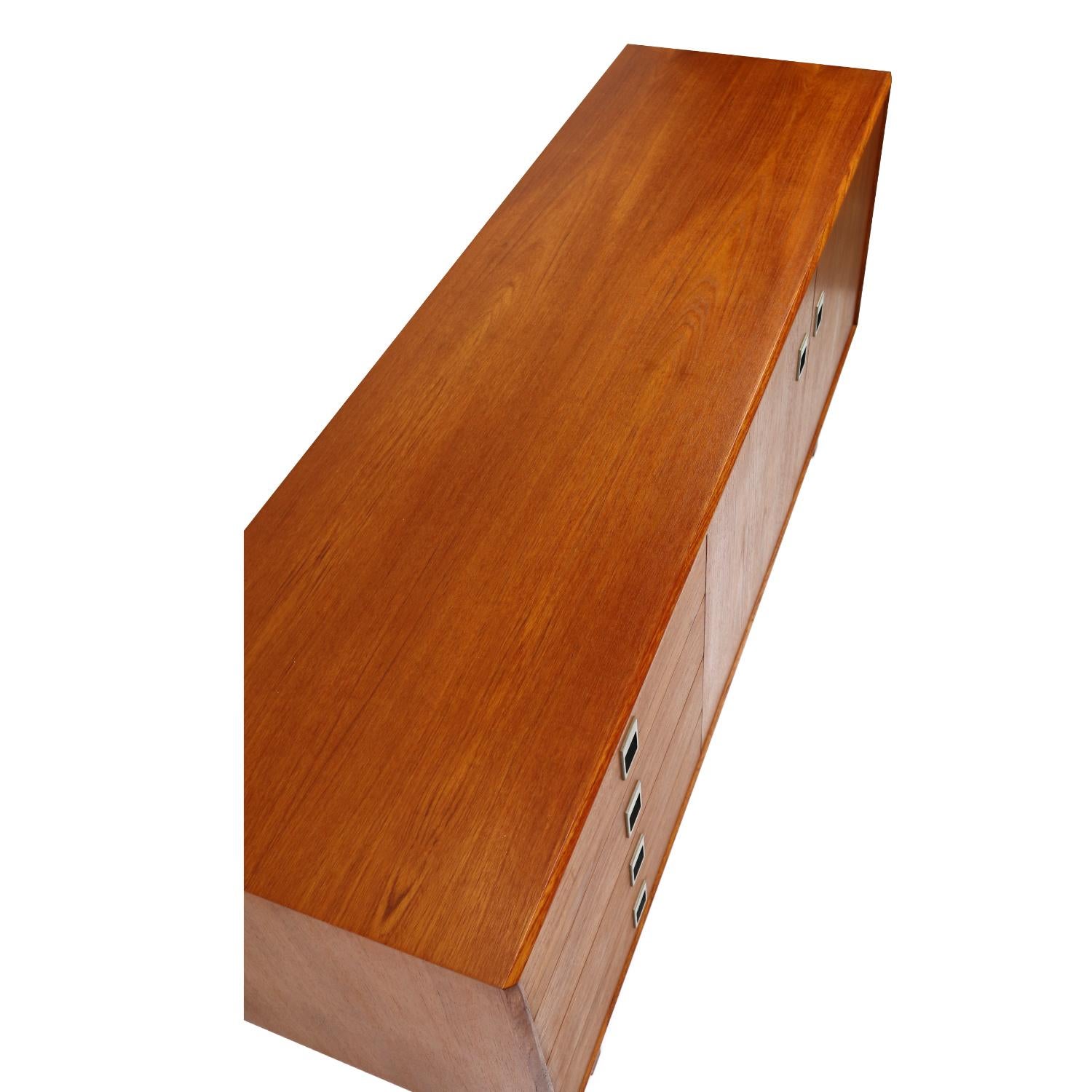 Canadian Midcentury Scandinavian Modern Teak Credenza Petite Low Profile Media Cabinet