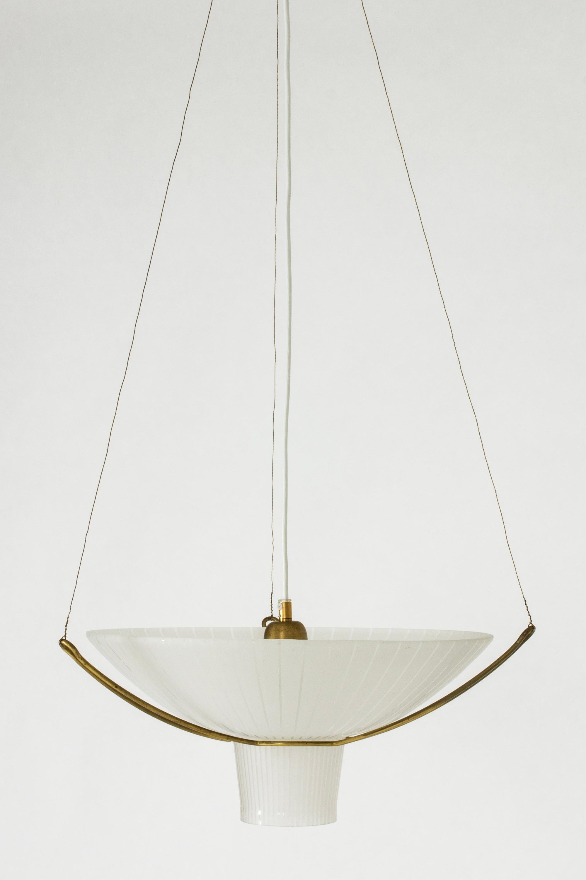 Swedish Midcentury Scandinavian Pendant Lamp by Hans Bergström, Sweden, 1950s For Sale