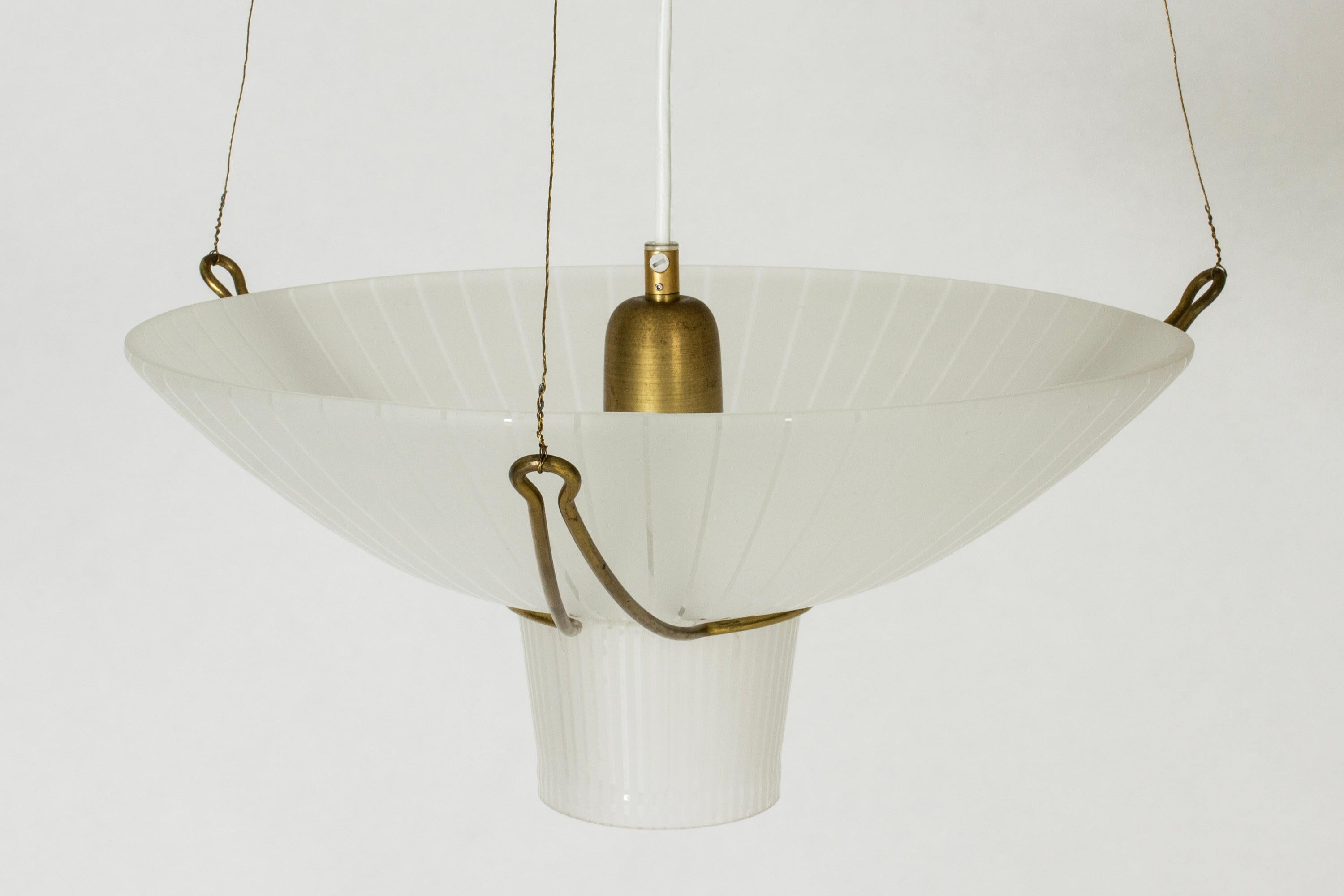 Midcentury Scandinavian Pendant Lamp by Hans Bergström, Sweden, 1950s In Good Condition For Sale In Stockholm, SE