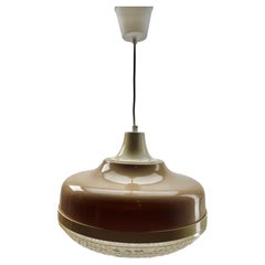 Retro Midcentury Scandinavian Pendant Light 2 fittings E27 with Acrylic Optical Shade