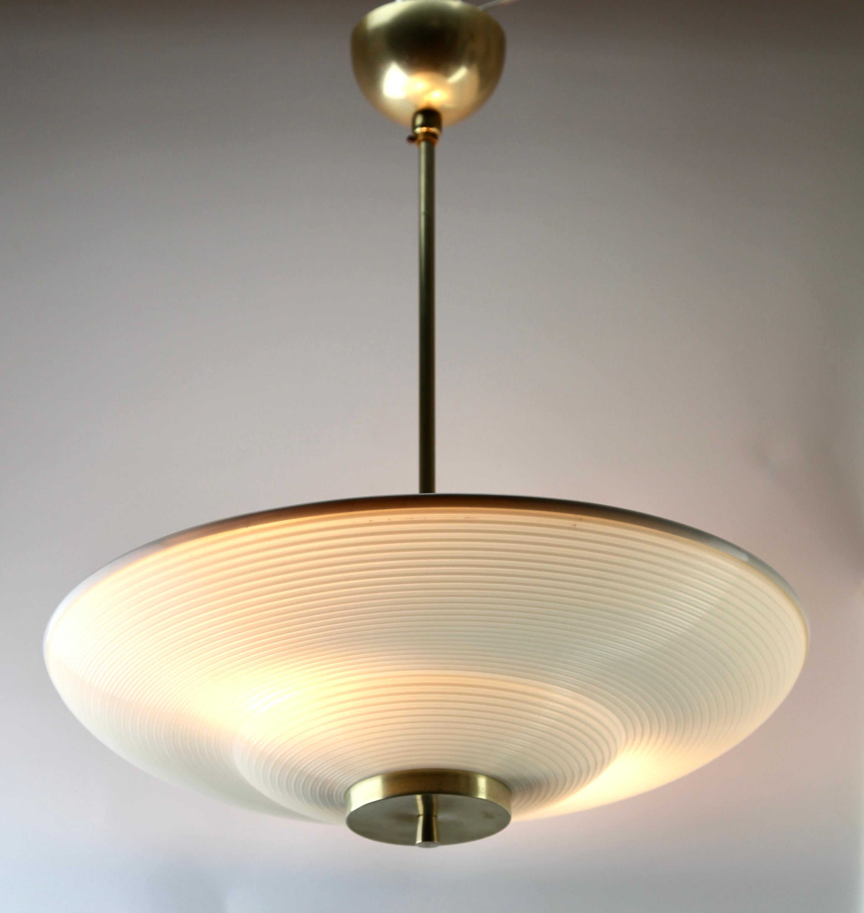 Mid-Century Modern Midcentury Scandinavian Pendant Light, with Acrylic Optical Shade