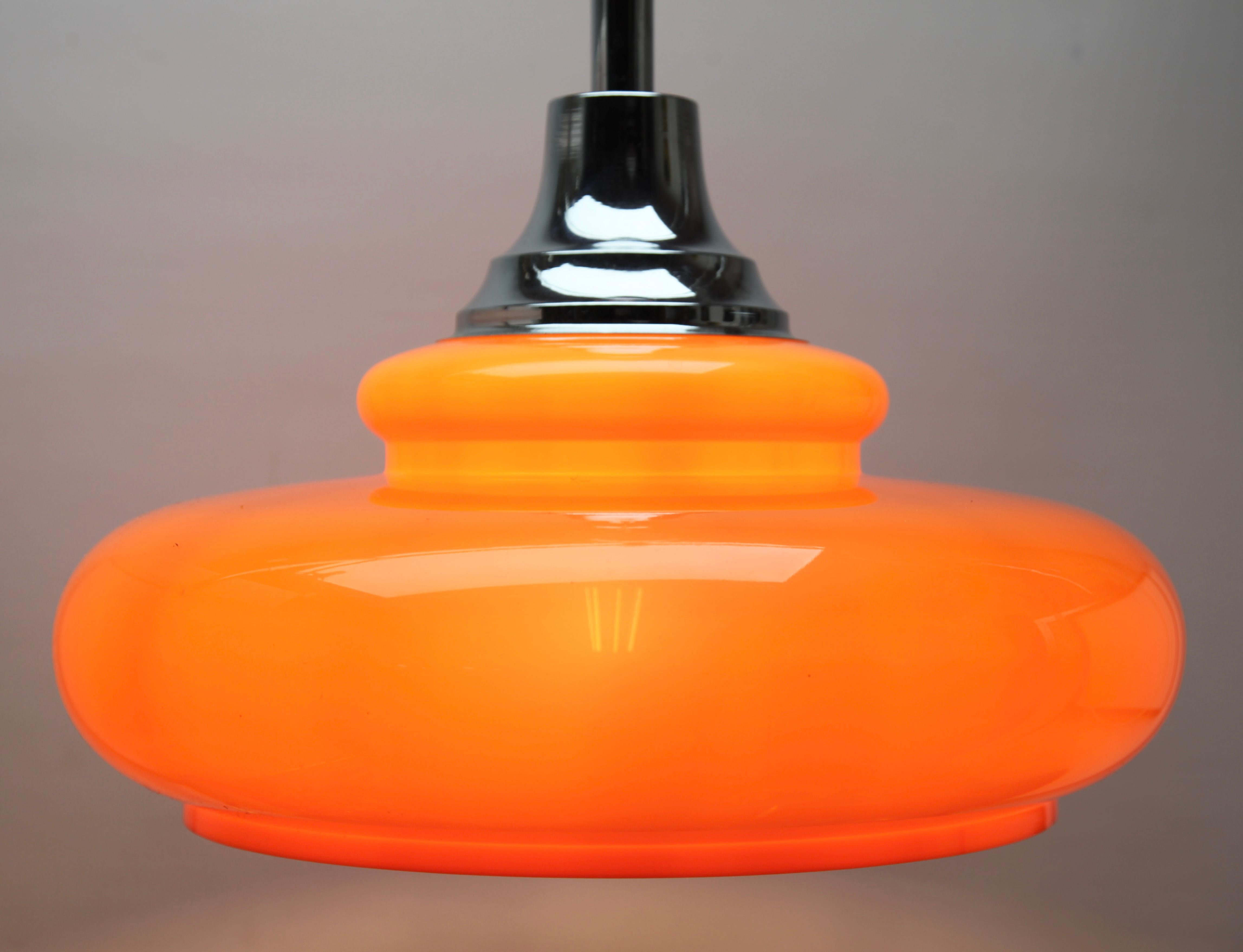 Mid-20th Century Midcentury Scandinavian Pendant Light, with Acrylic Optical Shade For Sale