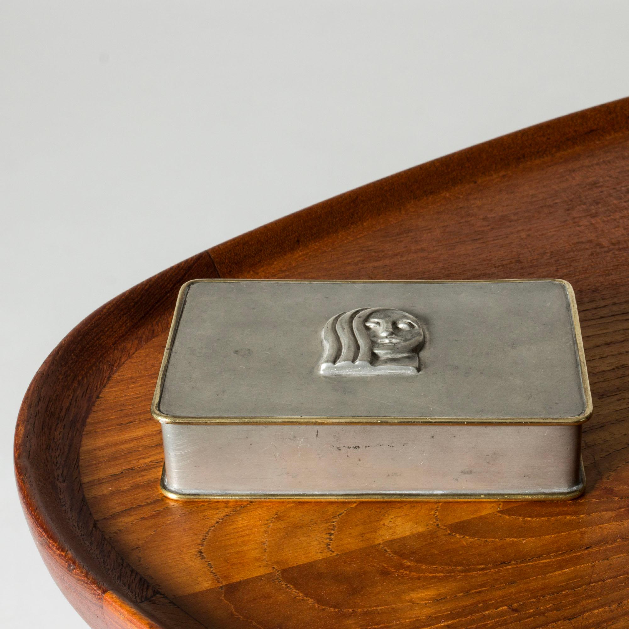 Scandinavian Modern Midcentury Scandinavian Pewter case, Anna Petrus, Svenskt Tenn, Sweden, 1928 For Sale