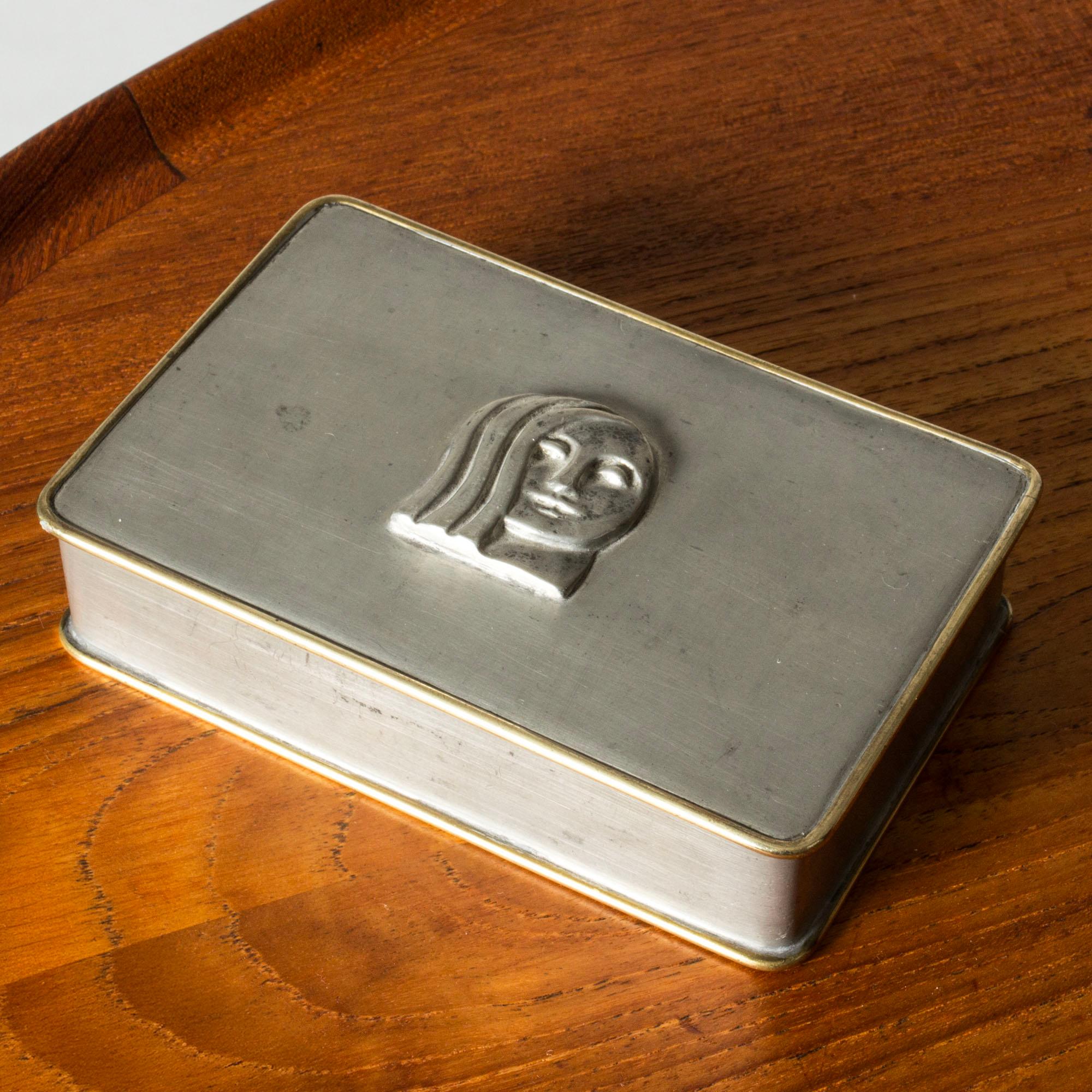 Swedish Midcentury Scandinavian Pewter case, Anna Petrus, Svenskt Tenn, Sweden, 1928 For Sale