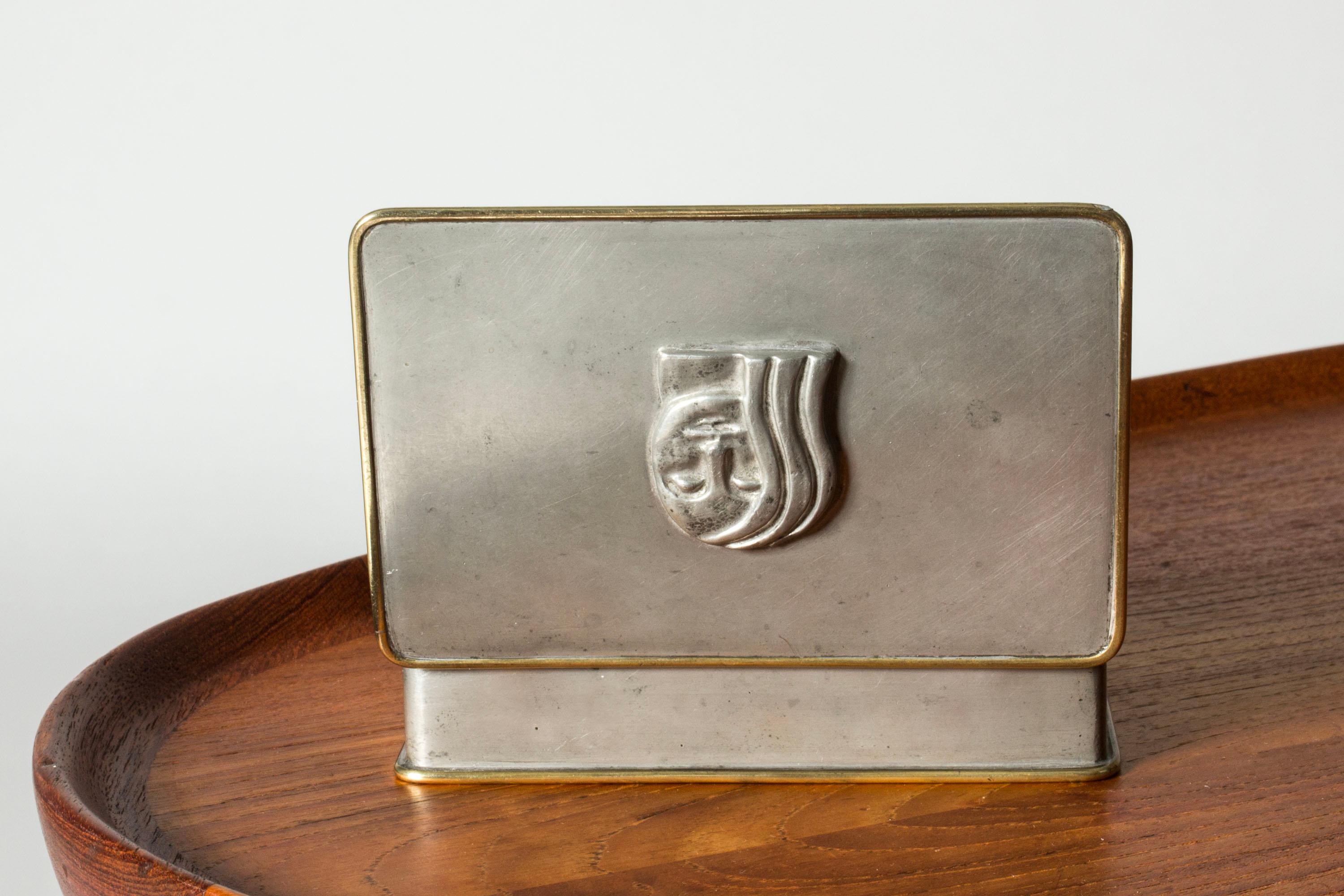 Mid-20th Century Midcentury Scandinavian Pewter case, Anna Petrus, Svenskt Tenn, Sweden, 1928 For Sale