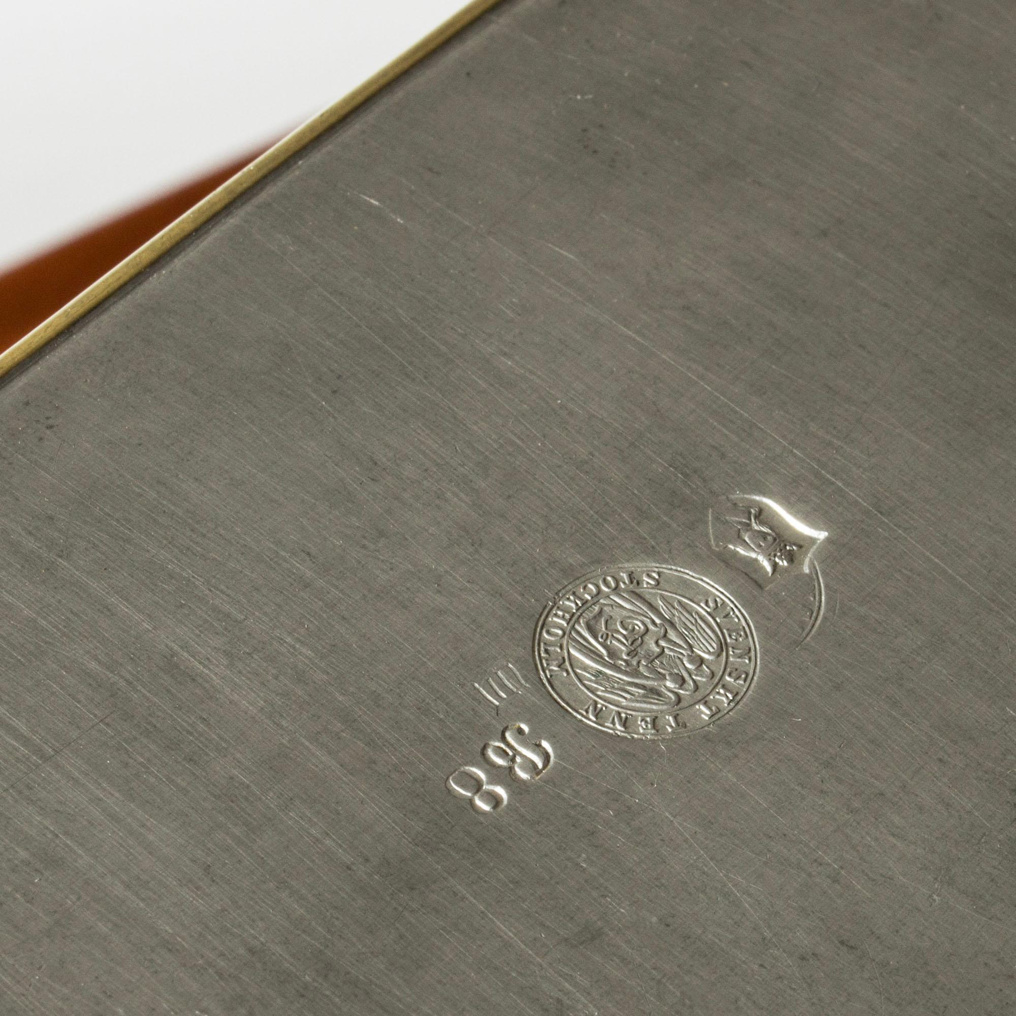 Brass Midcentury Scandinavian Pewter case, Anna Petrus, Svenskt Tenn, Sweden, 1928 For Sale