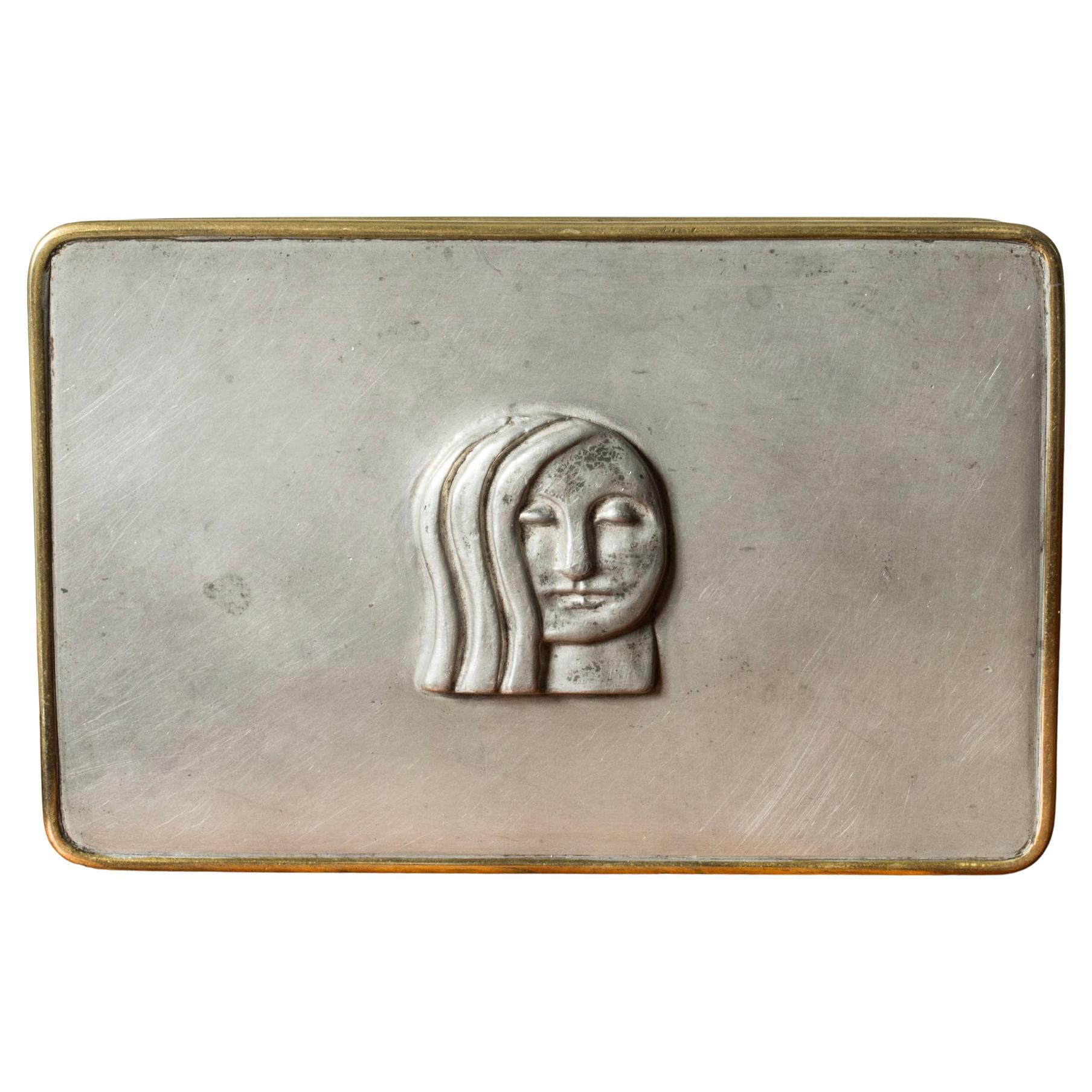 Midcentury Scandinavian Pewter case, Anna Petrus, Svenskt Tenn, Sweden, 1928