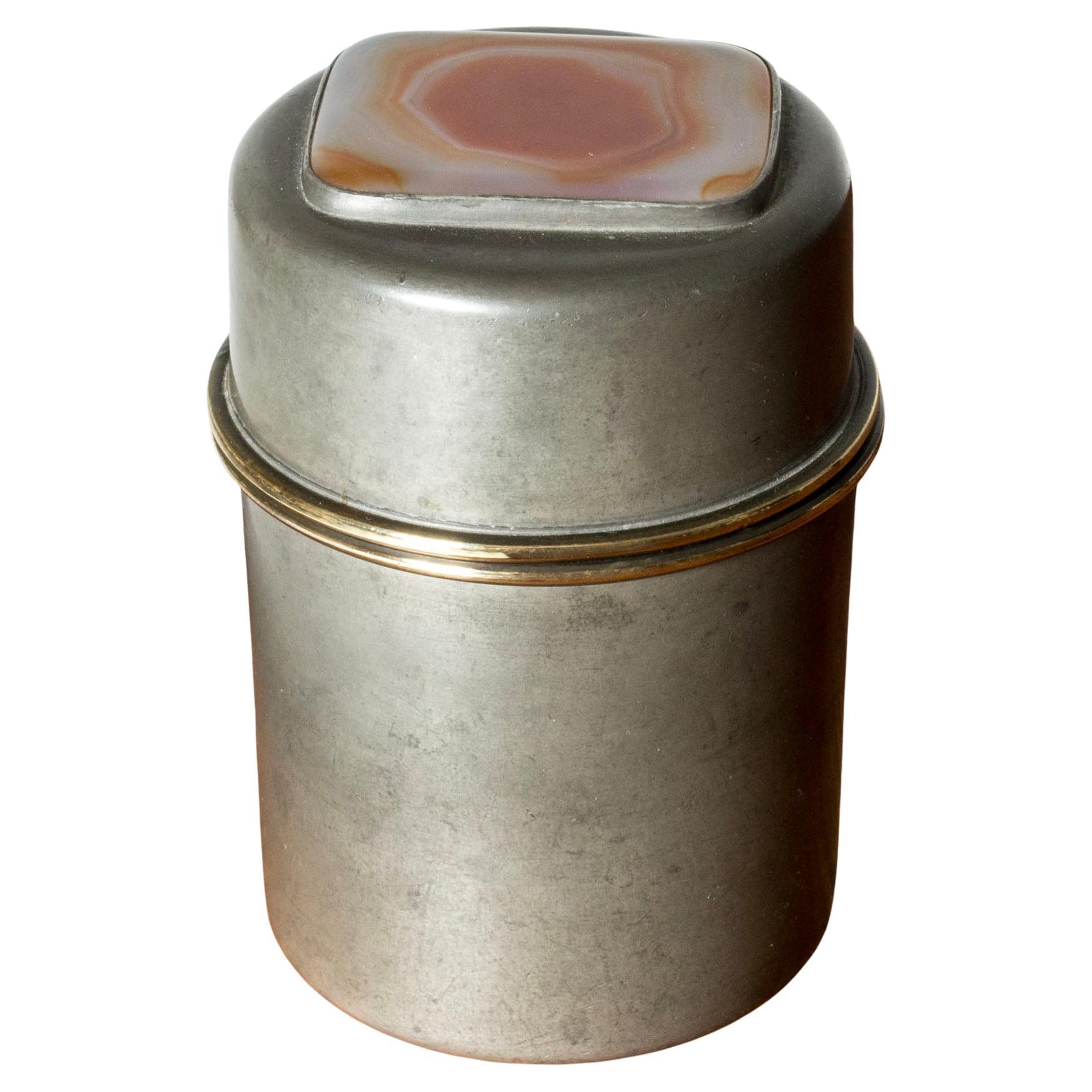 Midcentury Scandinavian Pewter jar by Estrid Ericson, Svenskt Tenn, Sweden, 1954