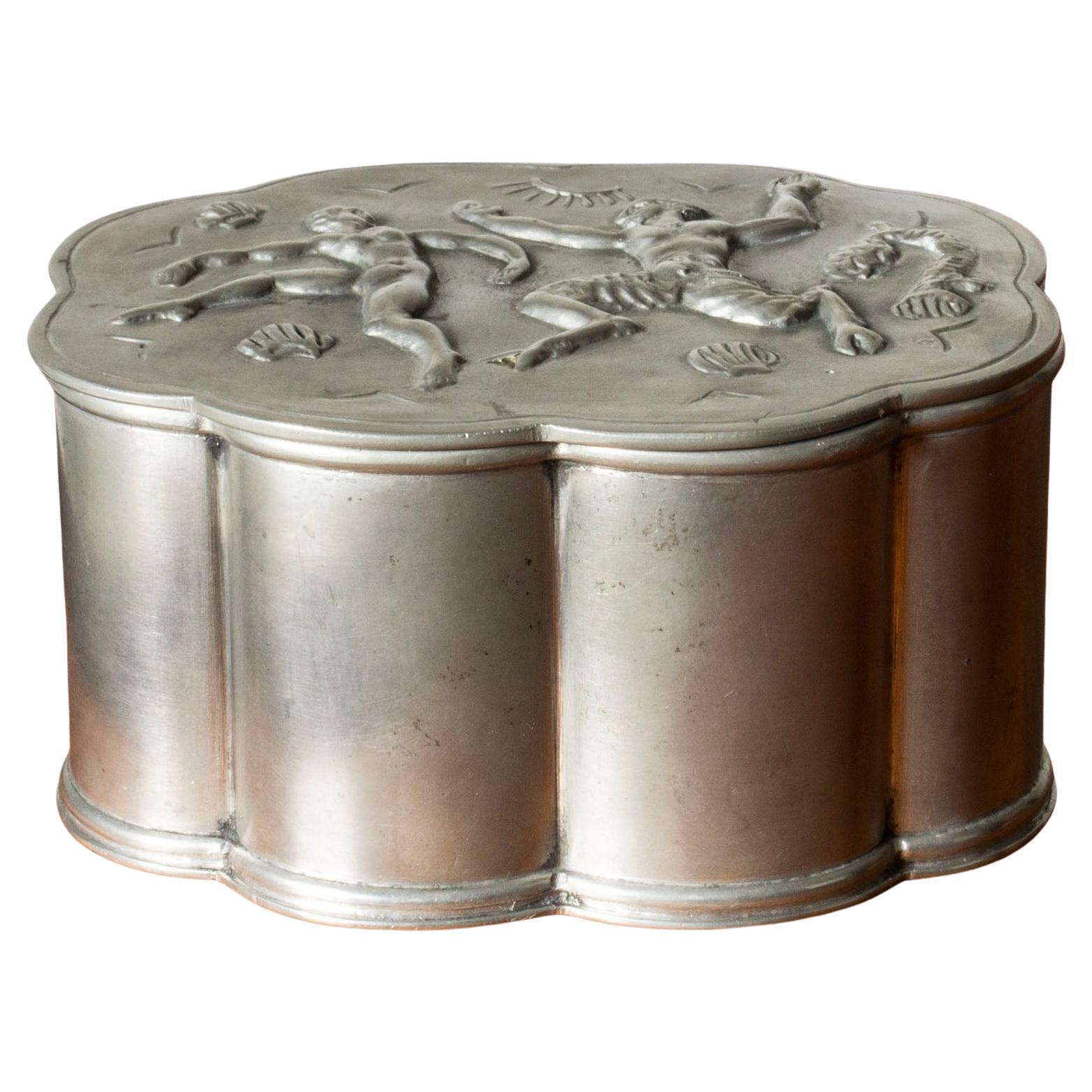 Midcentury Scandinavian Pewter jar, Herman Bergman, Sweden, 1937 For Sale