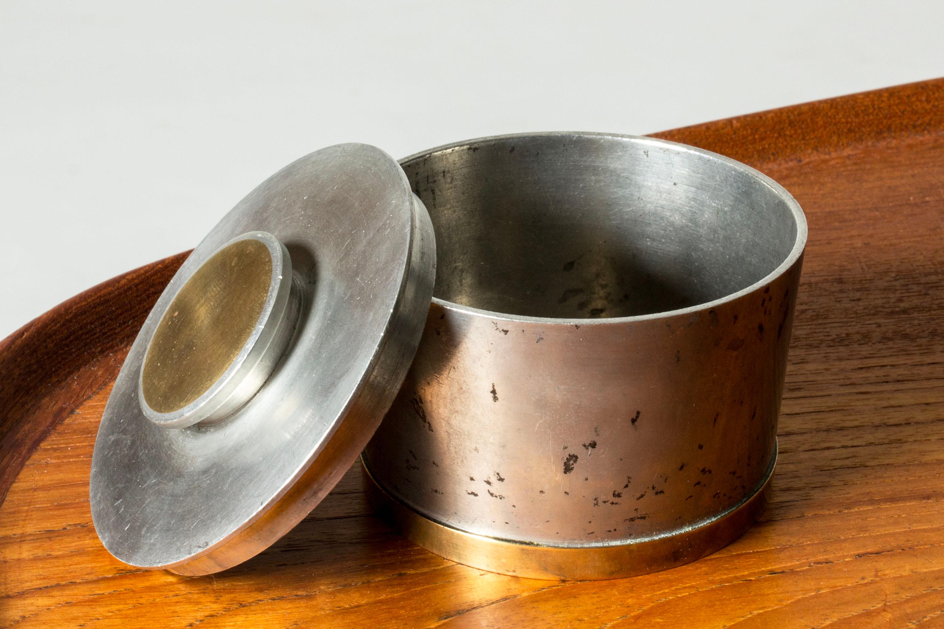 Swedish Midcentury Scandinavian Pewter jar, Nils Fougstedt, Svenskt Tenn, Sweden, 1936 For Sale