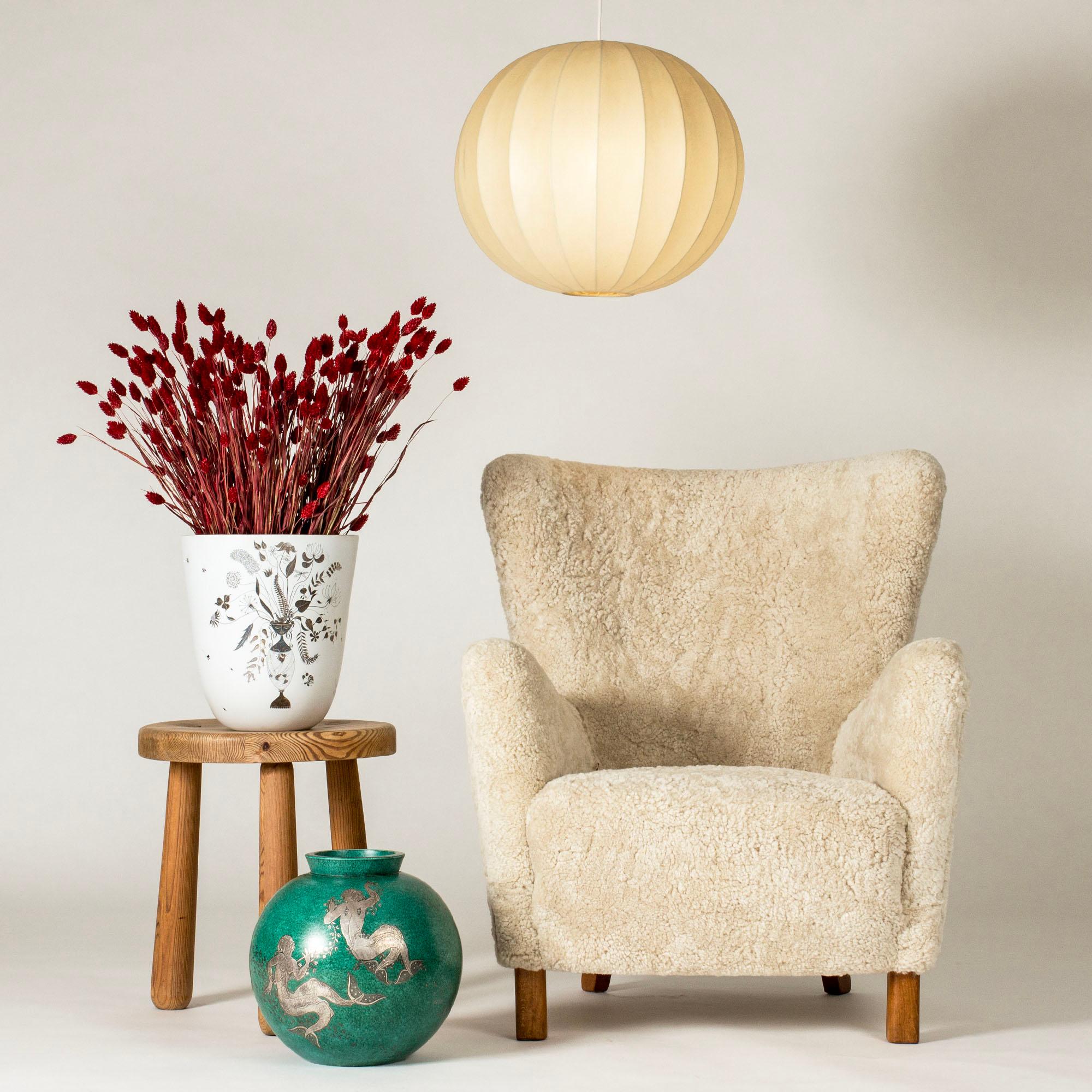 Metà XX secolo Lampada scandinava di metà secolo in resina Cocoon di Hans Bergström, Svezia, anni '50 in vendita