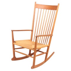 Retro Midcentury Scandinavian Rocking Chair in Oak by Hans Wegner, 1950s