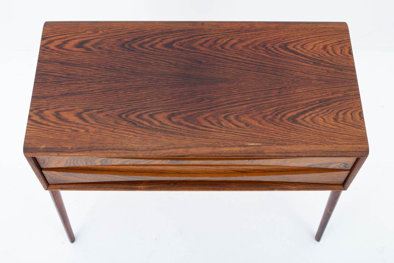 Rosewood Midcentury Scandinavian Side Table by Rimbert Sandholt for Glas & Trä