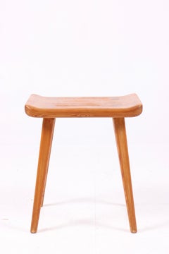 Midcentury Scandinavian Stool in Pine, 1970s