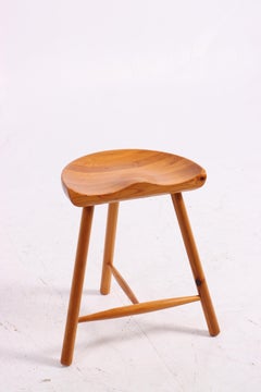 Skandinavischer Hocker aus der Jahrhundertmitte in Kiefer, 1970er Jahre