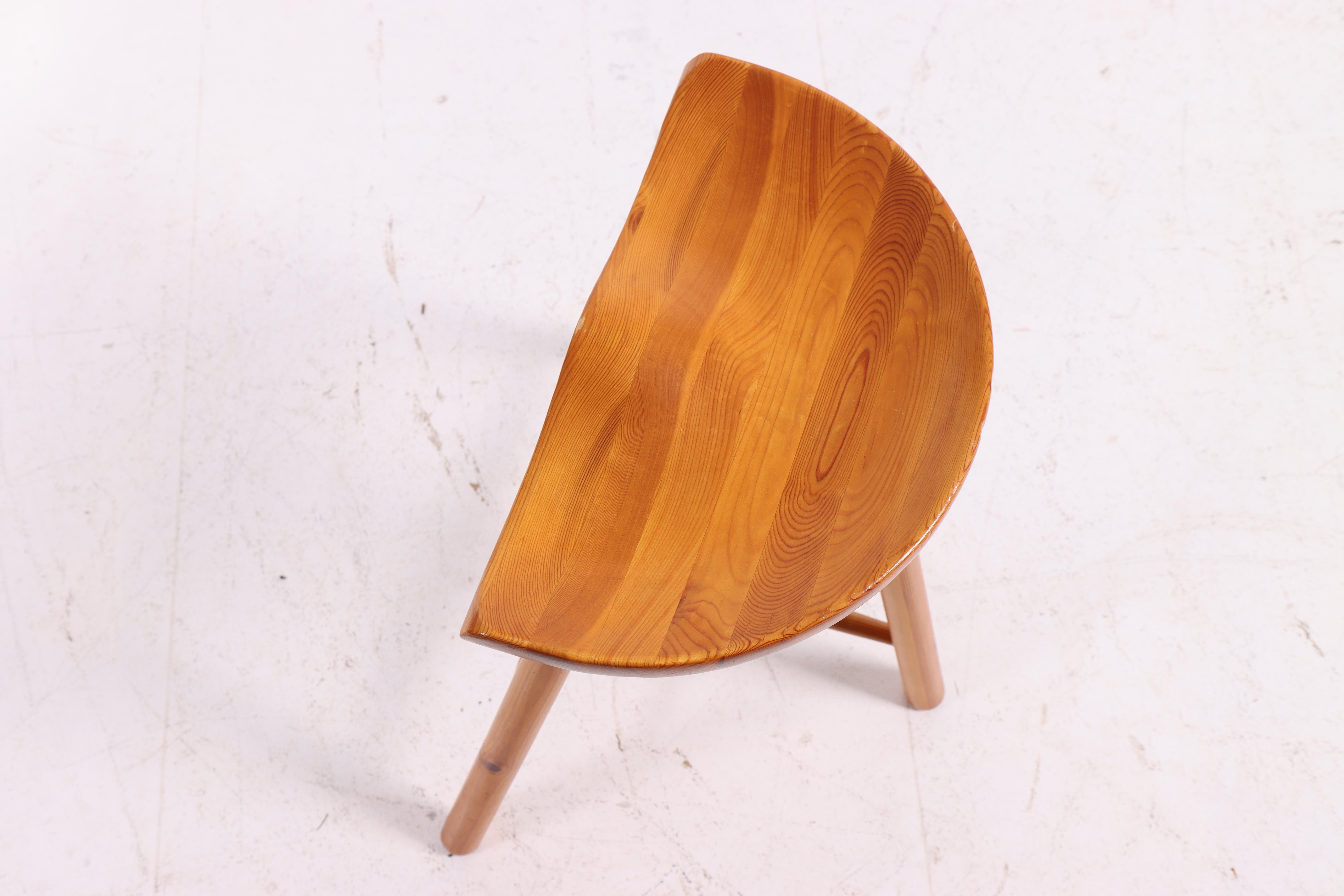Fine XX secolo Sgabello scandinavo di metà secolo in pino, anni '70 in vendita