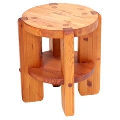 Midcentury Scandinavian Stool in Pine, 1970s