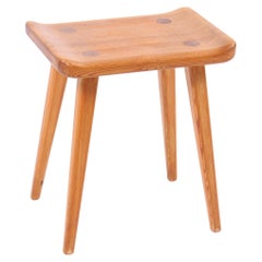 Midcentury Scandinavian Stool in Pine, 1970s