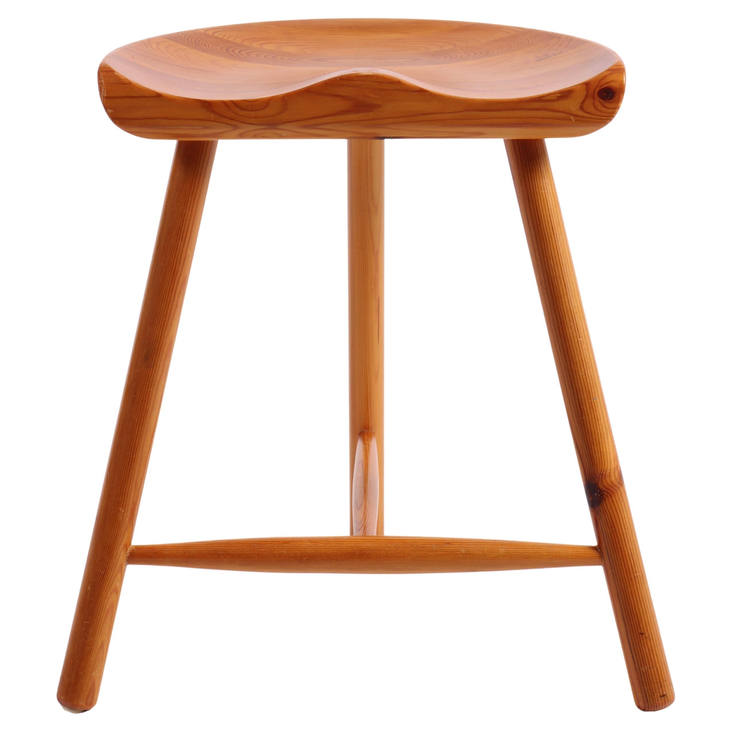 Midcentury Scandinavian Stool in Pine, 1970s