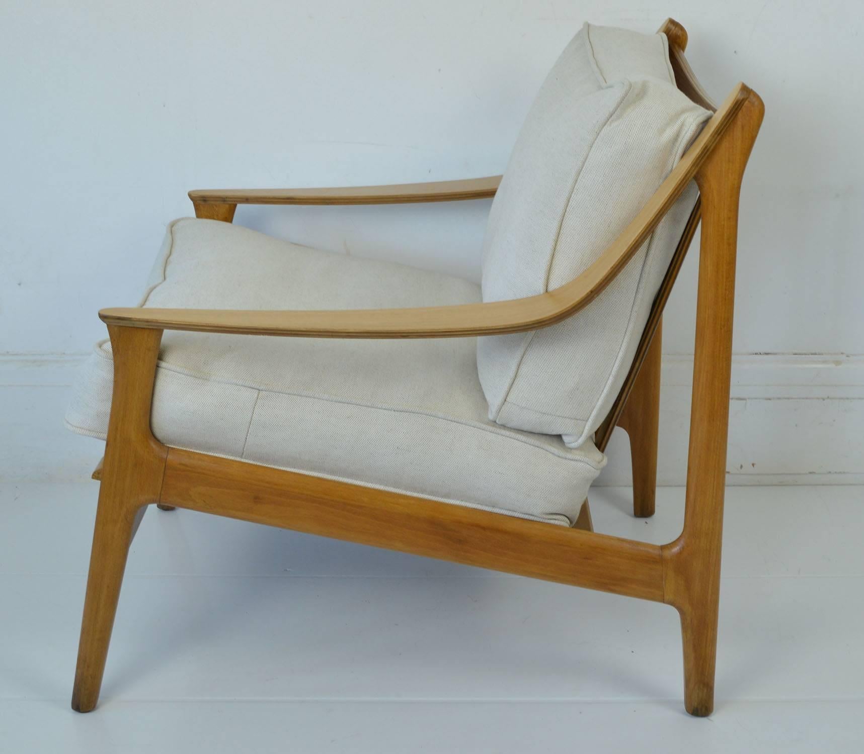 Midcentury Scandinavian Style Bent Ply and Beech Chair 1