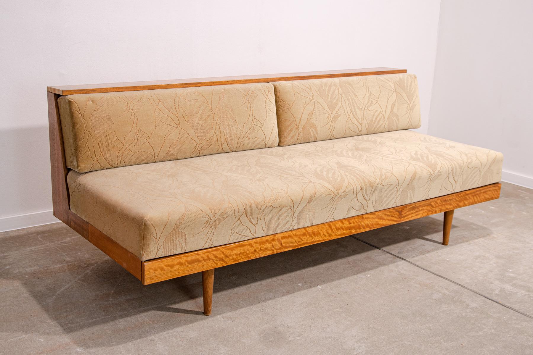 Polished Midcentury Scandinavian style Folding Sofa by Sedláček & Vyčítal, 1960´s, Czech. For Sale