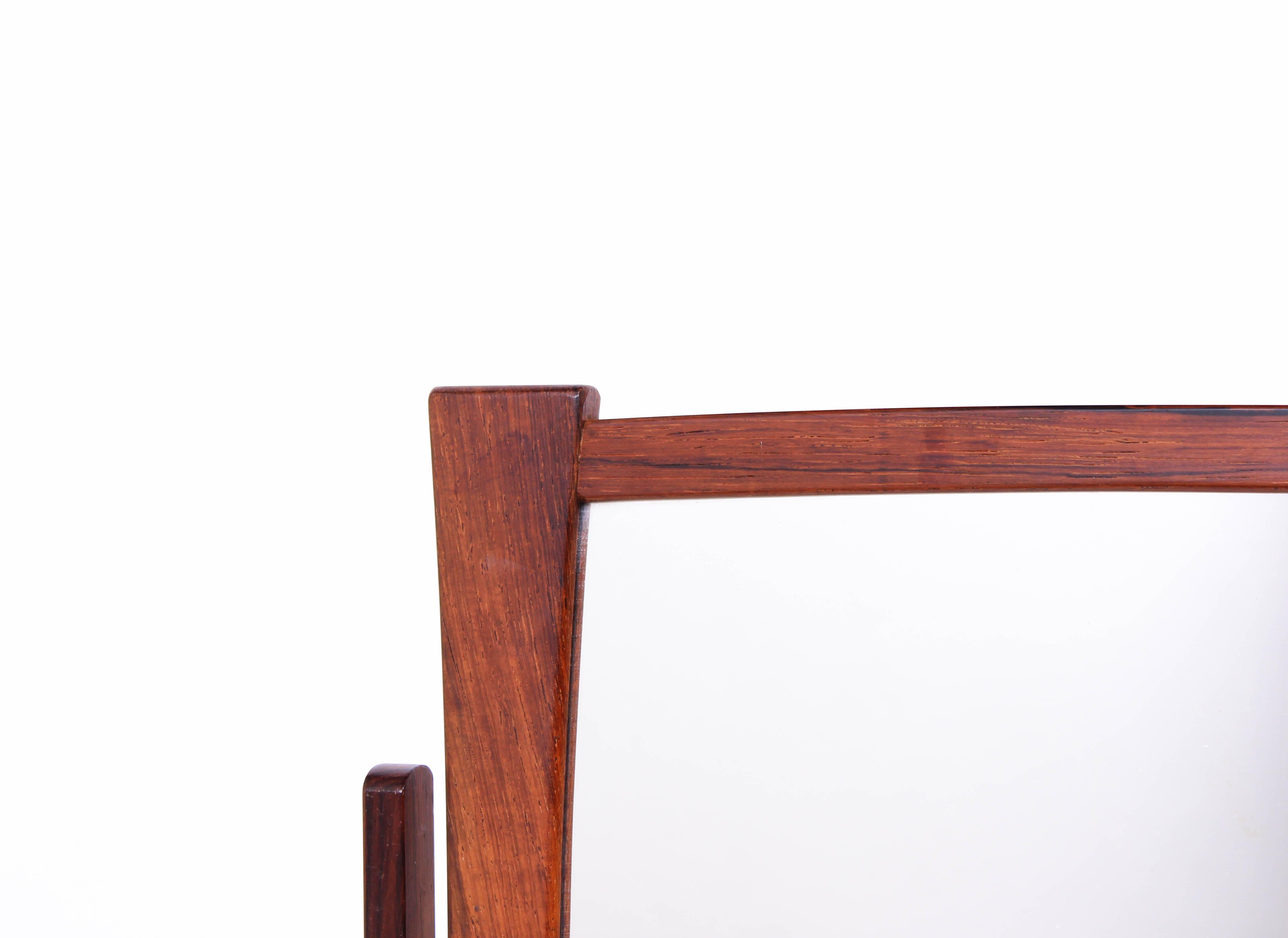 Brass Midcentury Scandinavian Table Mirror For Sale