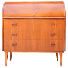 Midcentury Scandinavian Teak Roll Top Desk by Egon Ostergaard