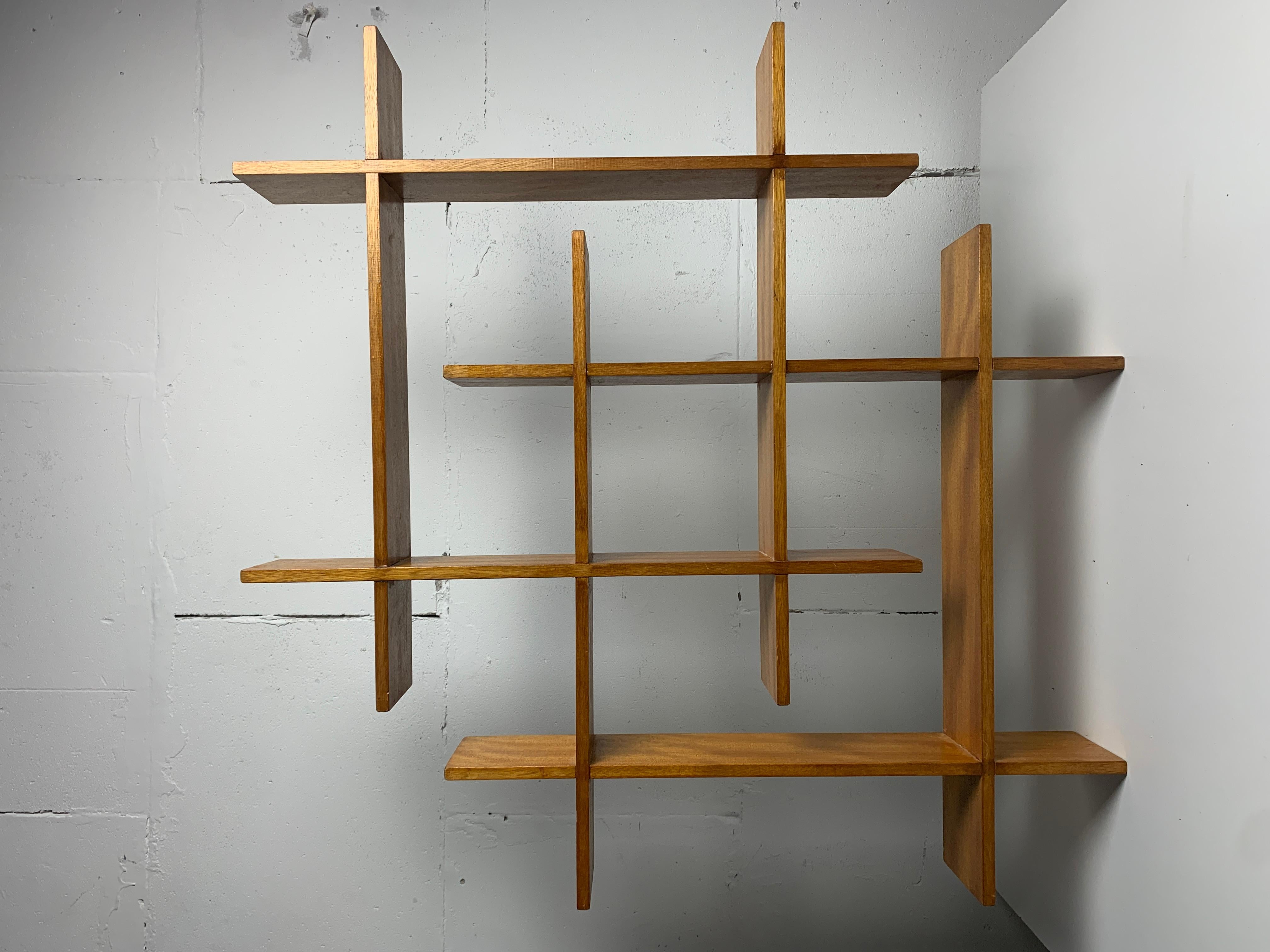 Swedish Midcentury Scandinavian teak wall shelf unit, 1960s-1970s For Sale