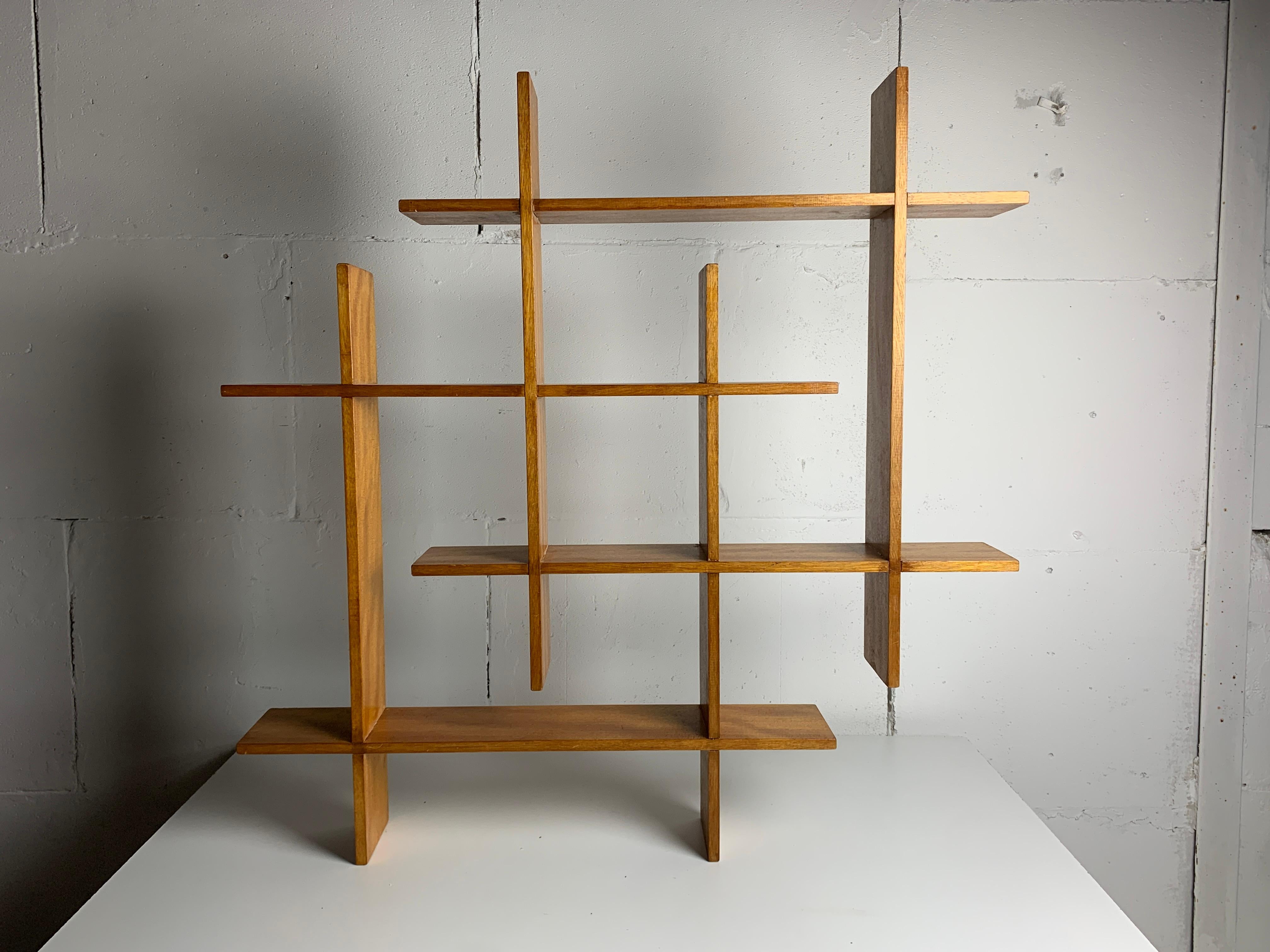 Midcentury Scandinavian teak wall shelf unit, 1960s-1970s In Good Condition For Sale In Zaandam, NL