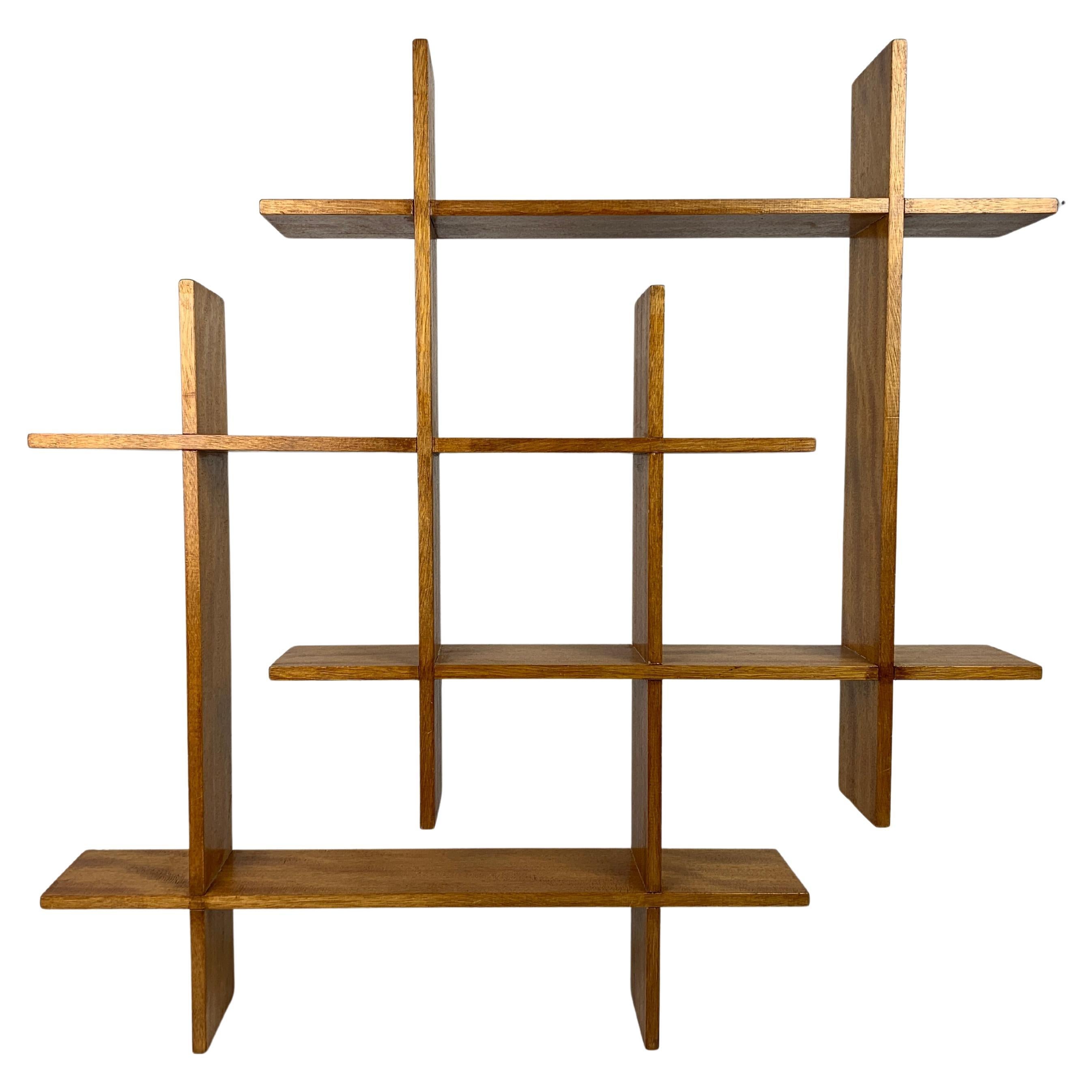 Midcentury Scandinavian teak wall shelf unit, 1960s-1970s