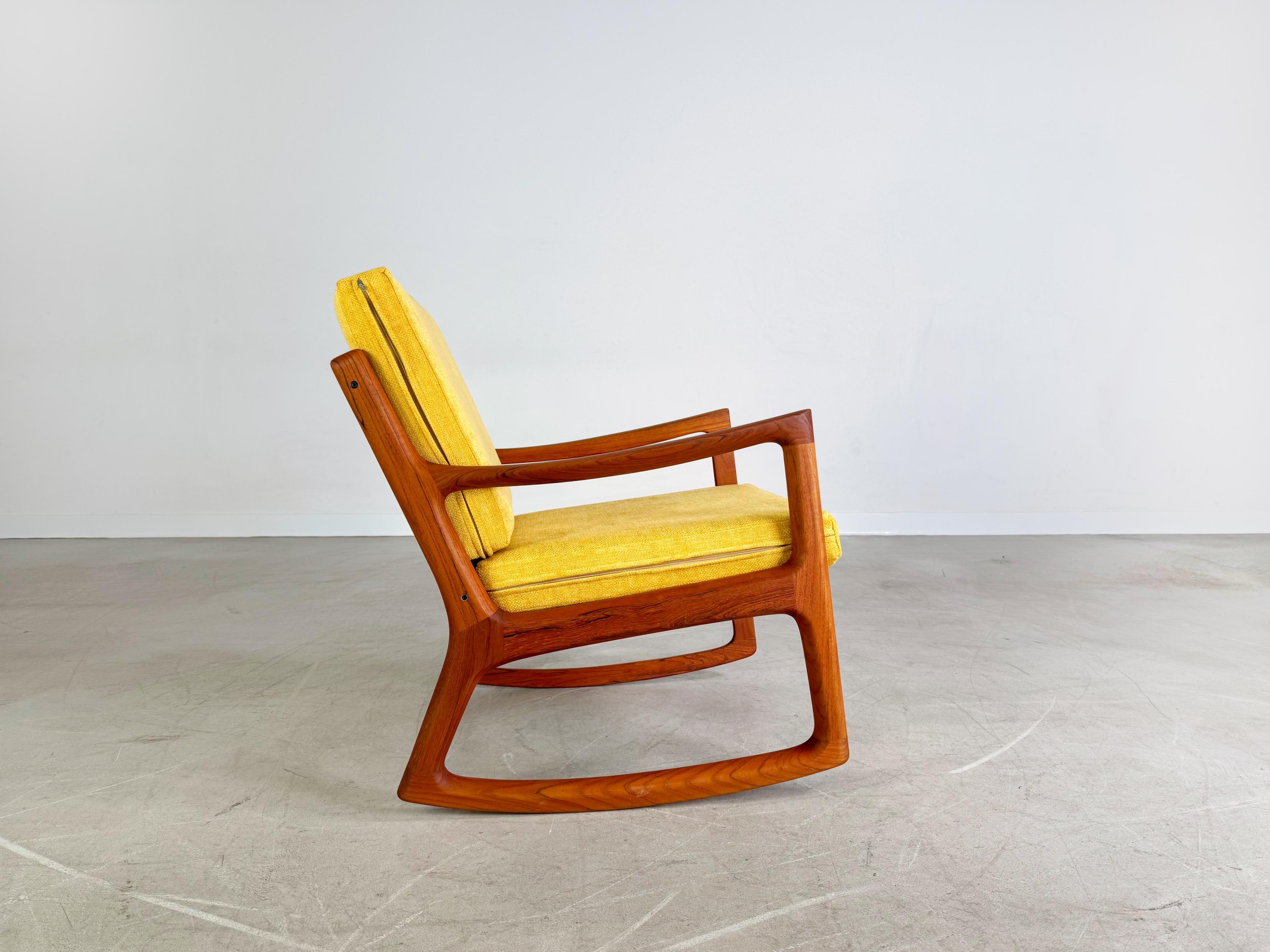 Teak Midcentury Schaukelstuhl France & Søn Ole Wanscher danish teak For Sale