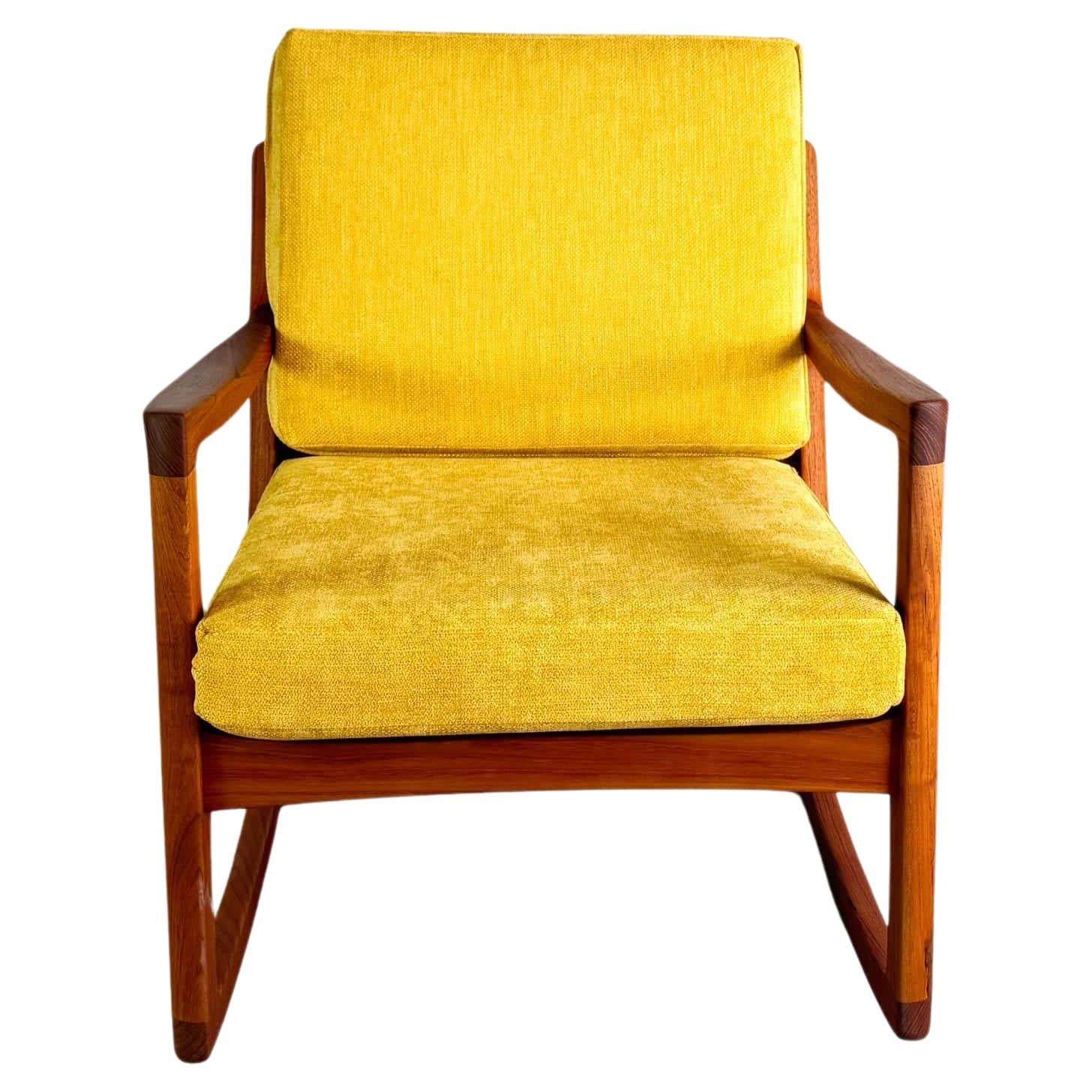 Midcentury Schaukelstuhl France & Søn Ole Wanscher danish teak For Sale